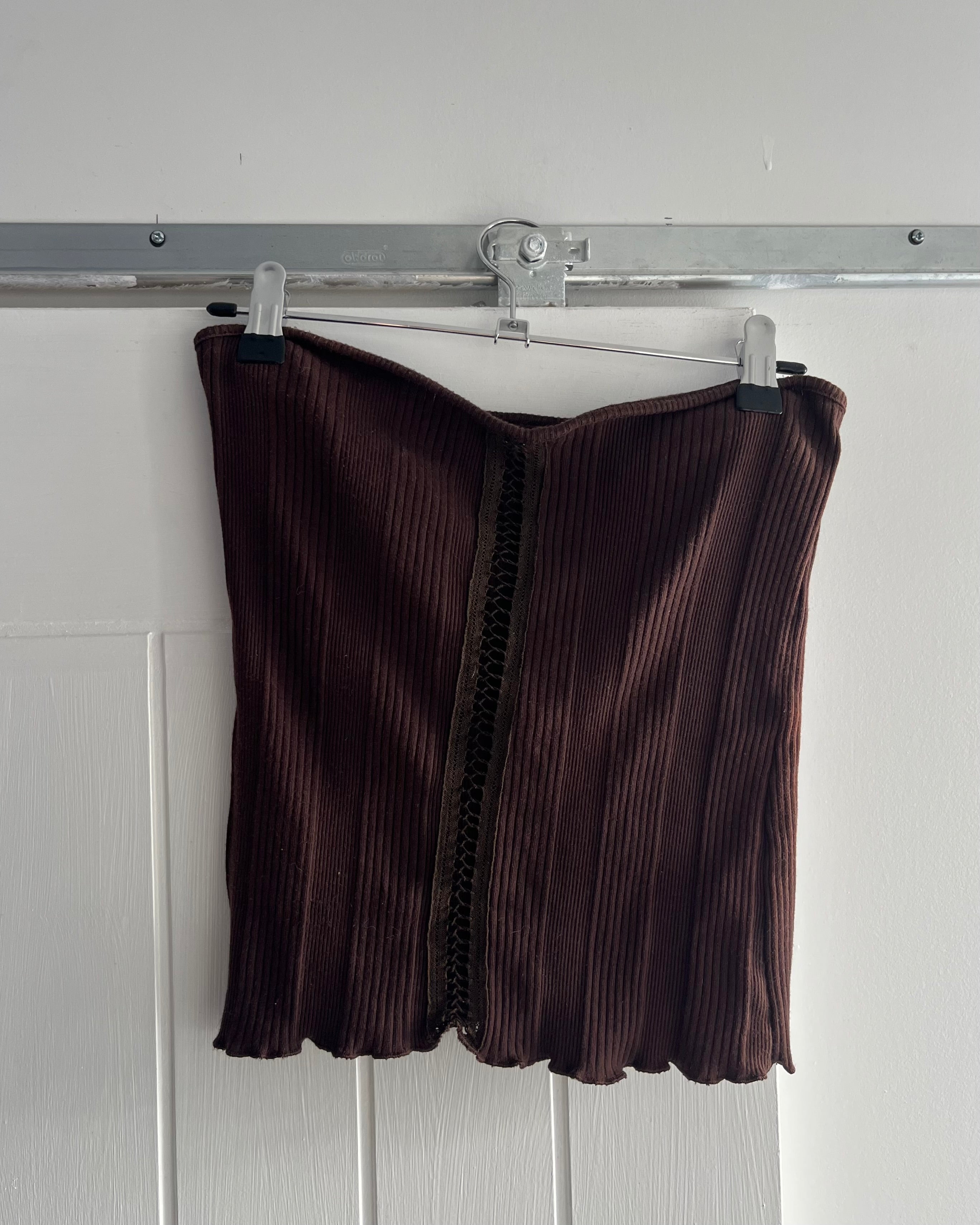 2000s Chocolate brown tube top