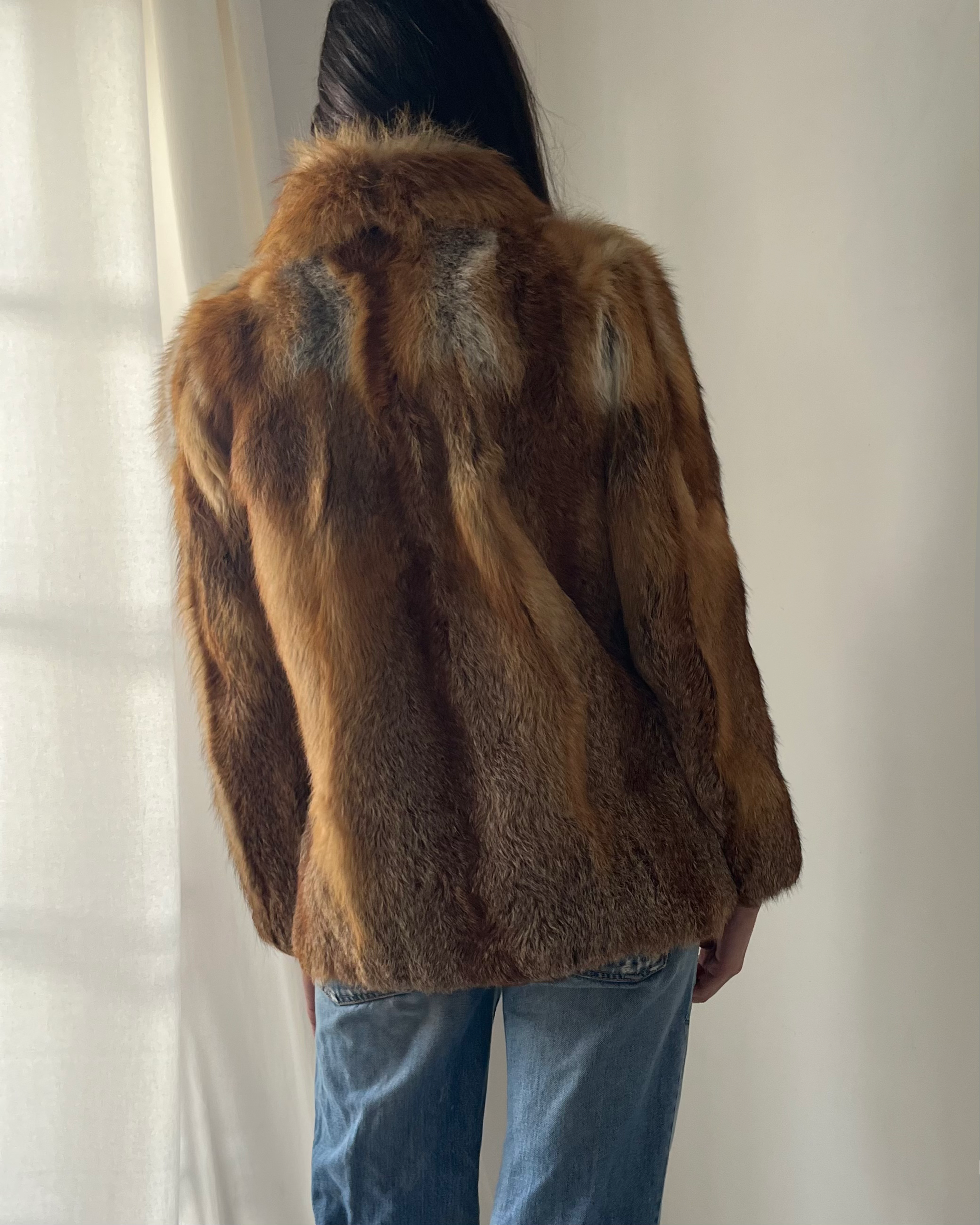 2000s chestnut fox fur coat