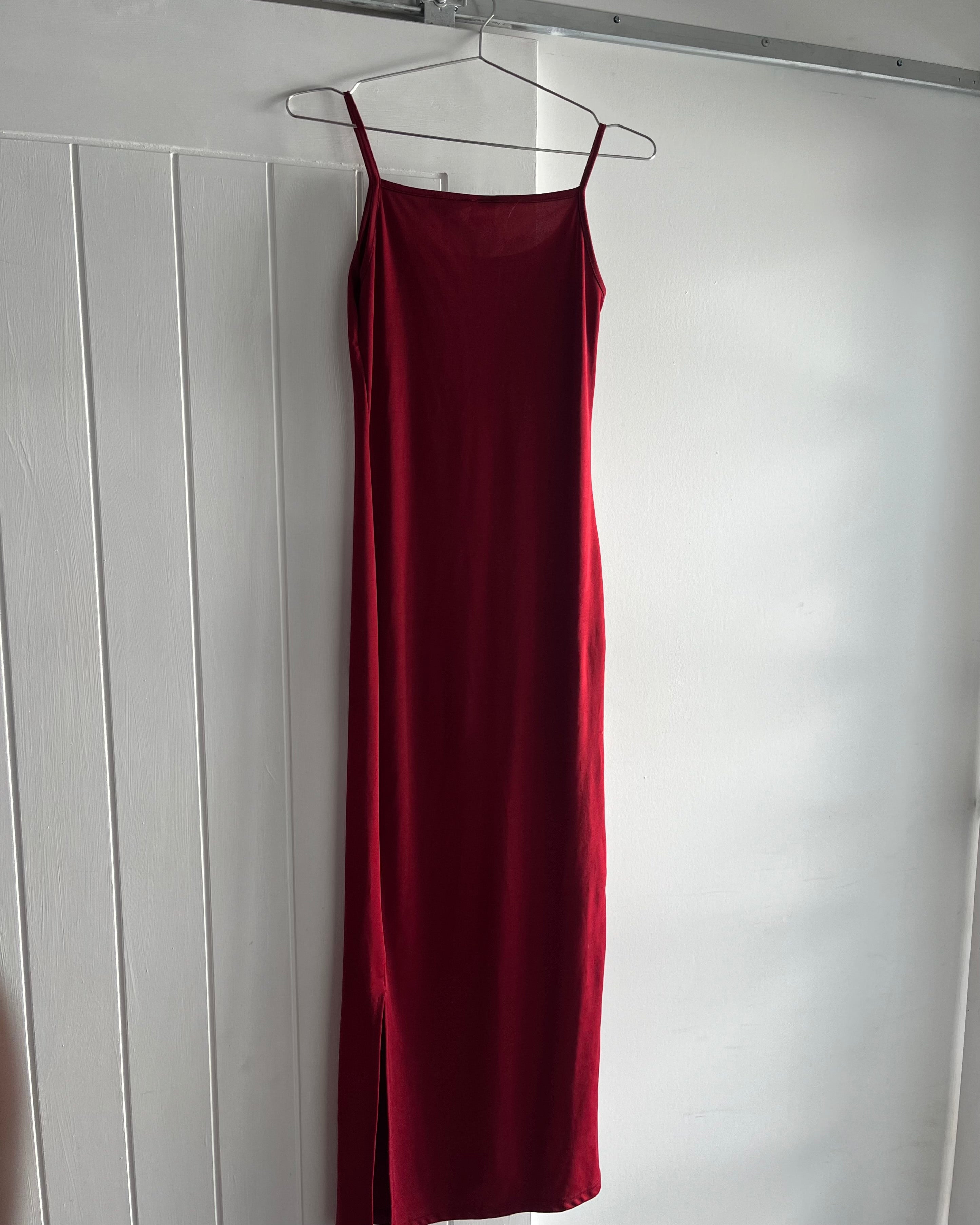90s Red Cross print maxi dress