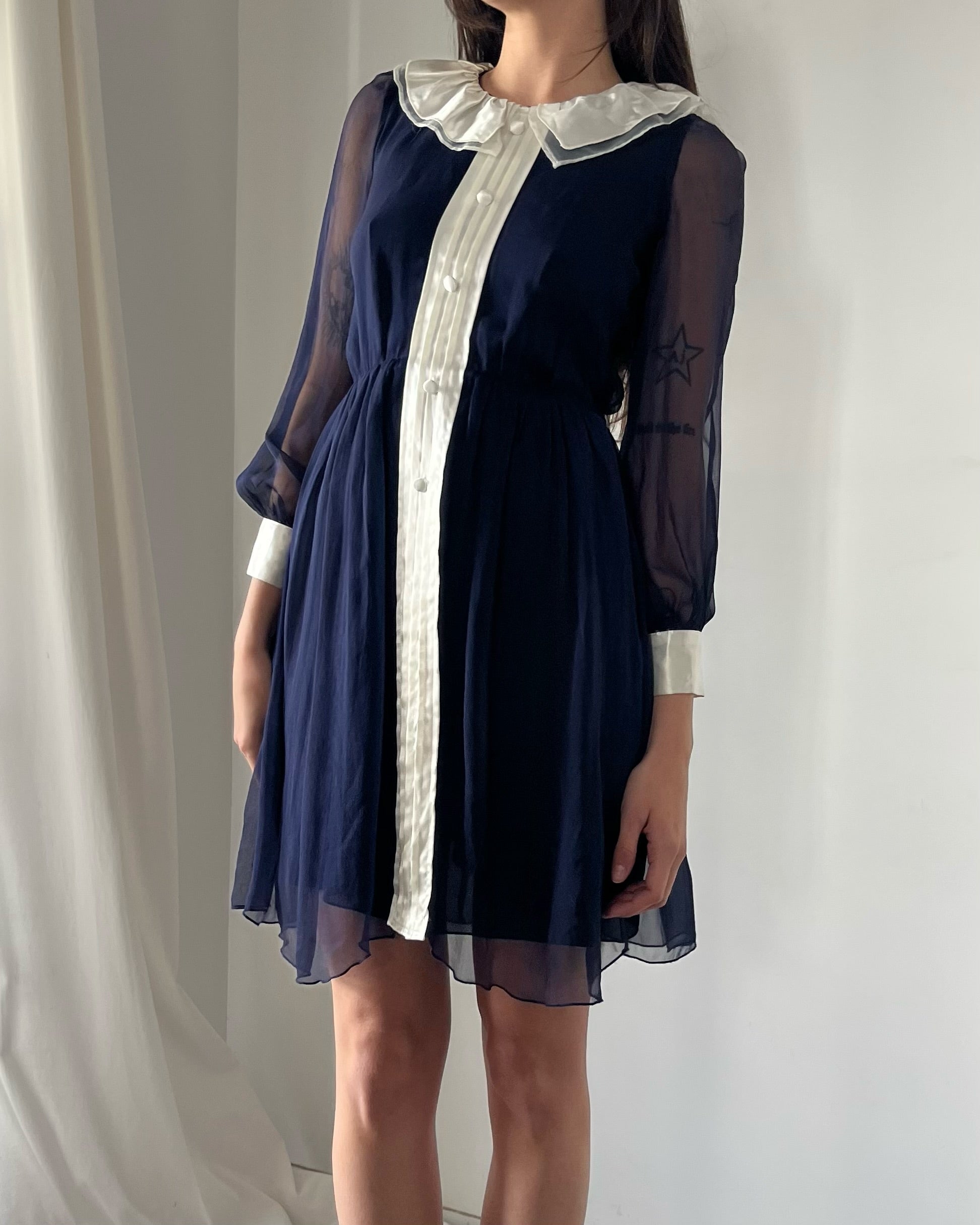 2000s Chloe collared silk mini dress