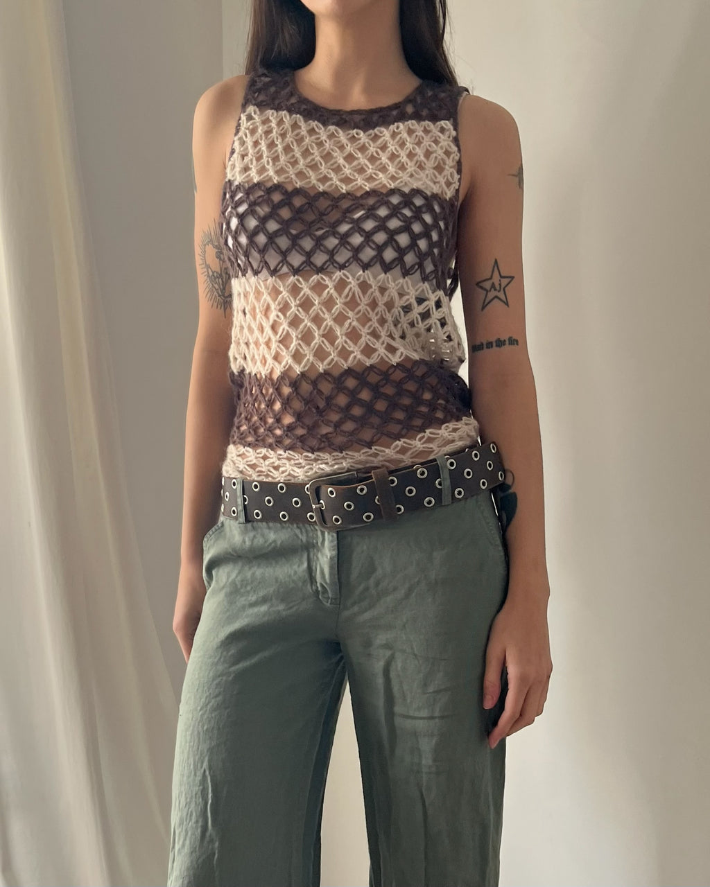 2000s mohair striped vest top