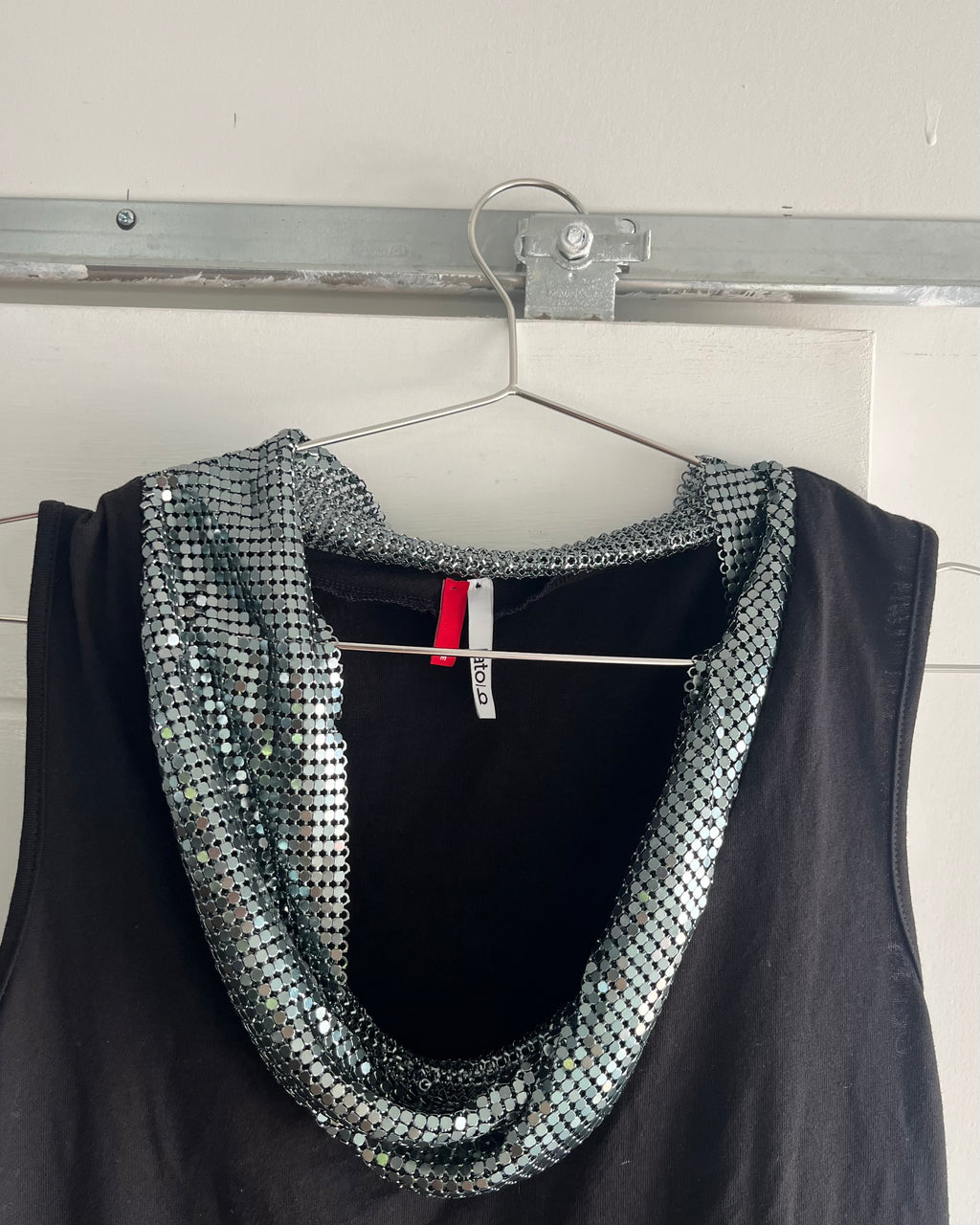 2000s black glomesh mini dress