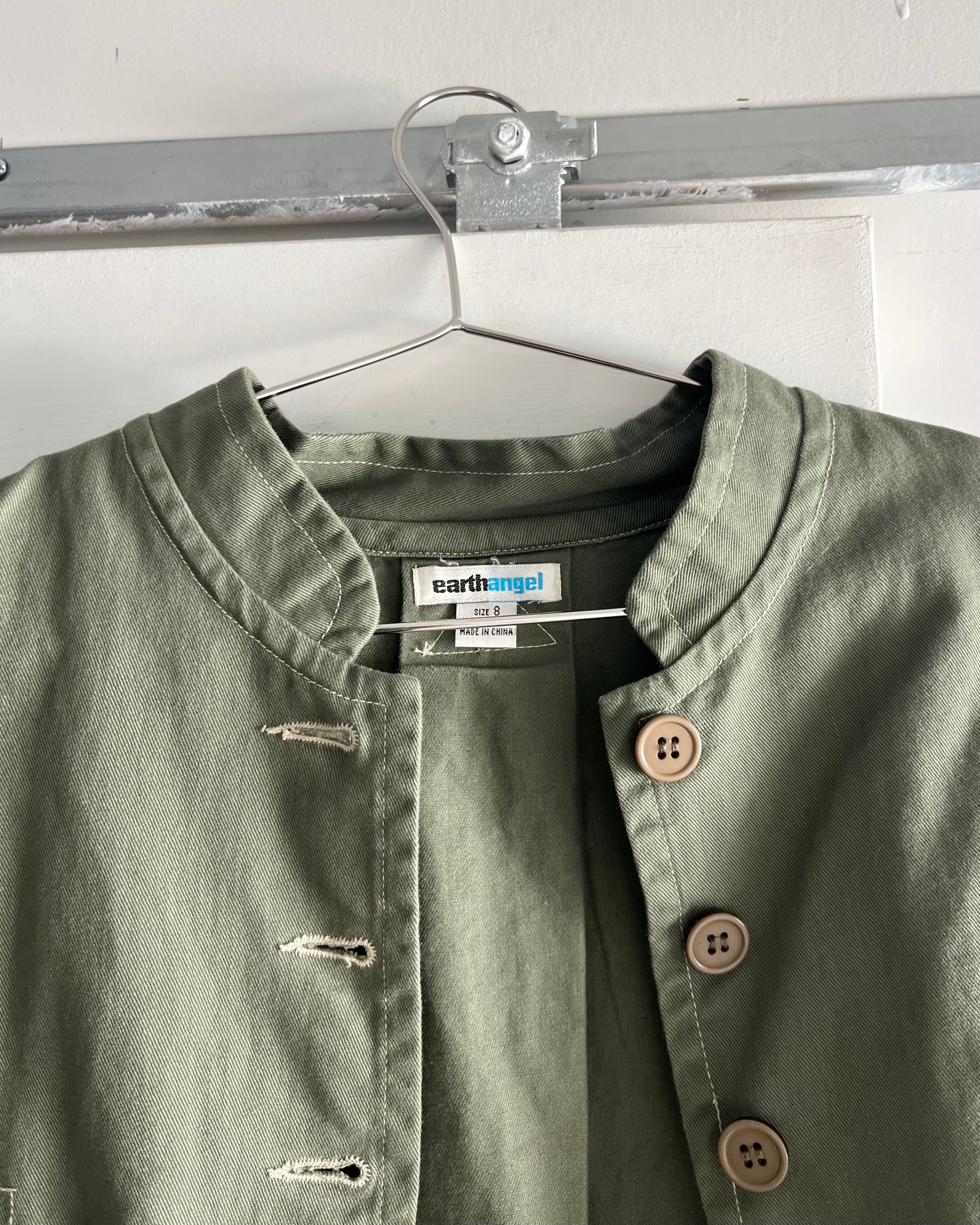 2000s khaki cargo jacket