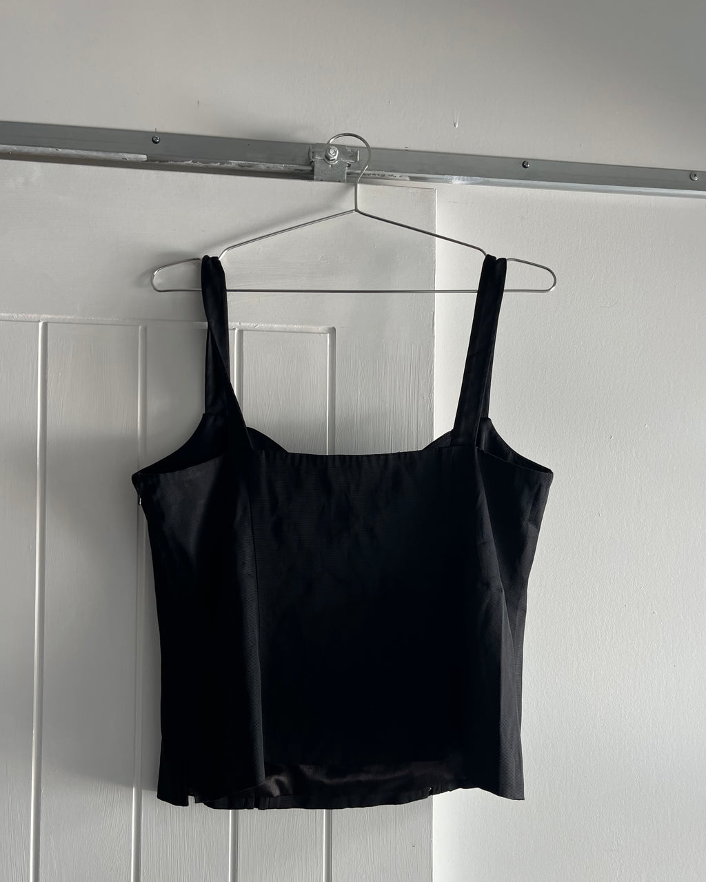 2000s black hook eye corset top