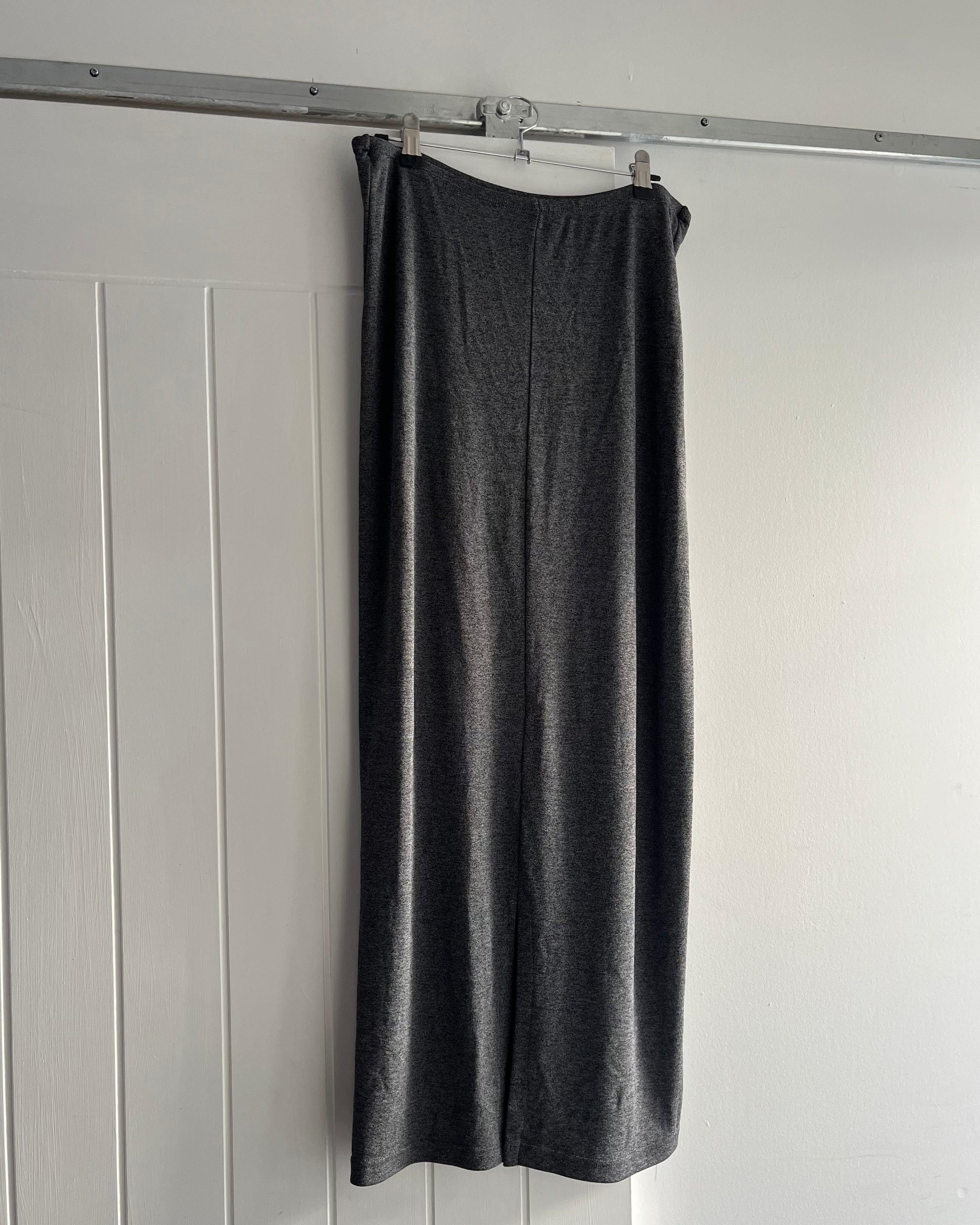 90s grey slinky maxi skirt