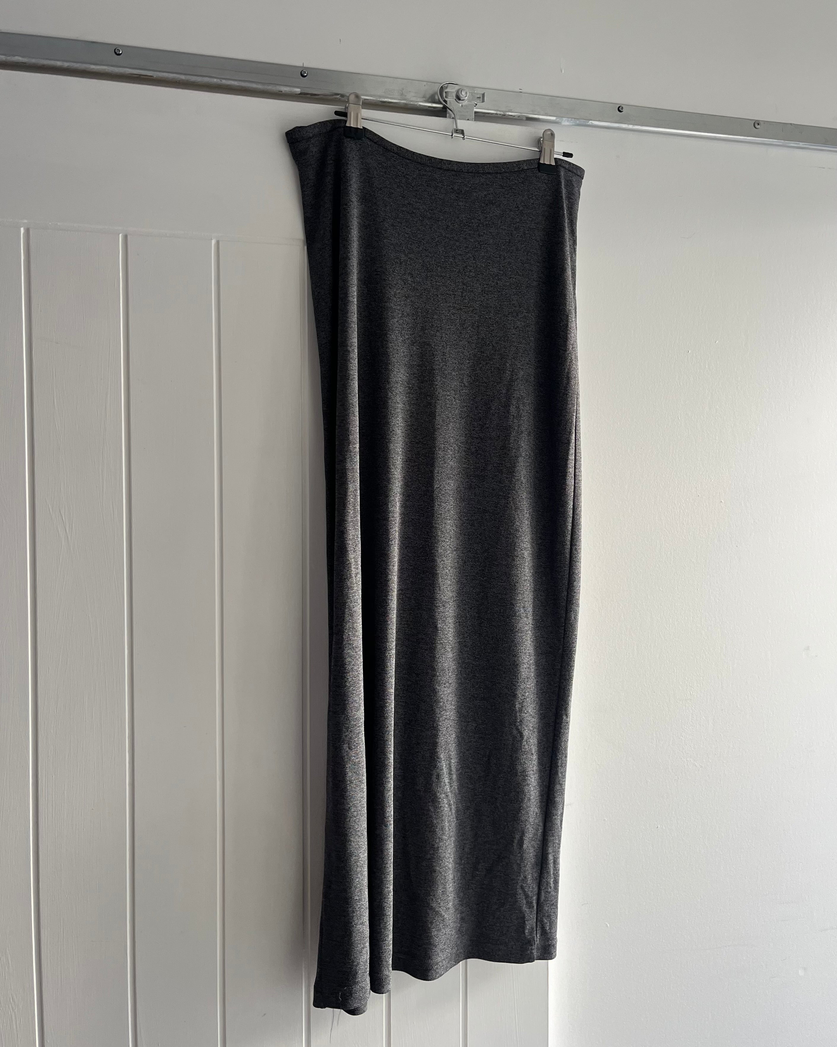 90s grey slinky maxi skirt