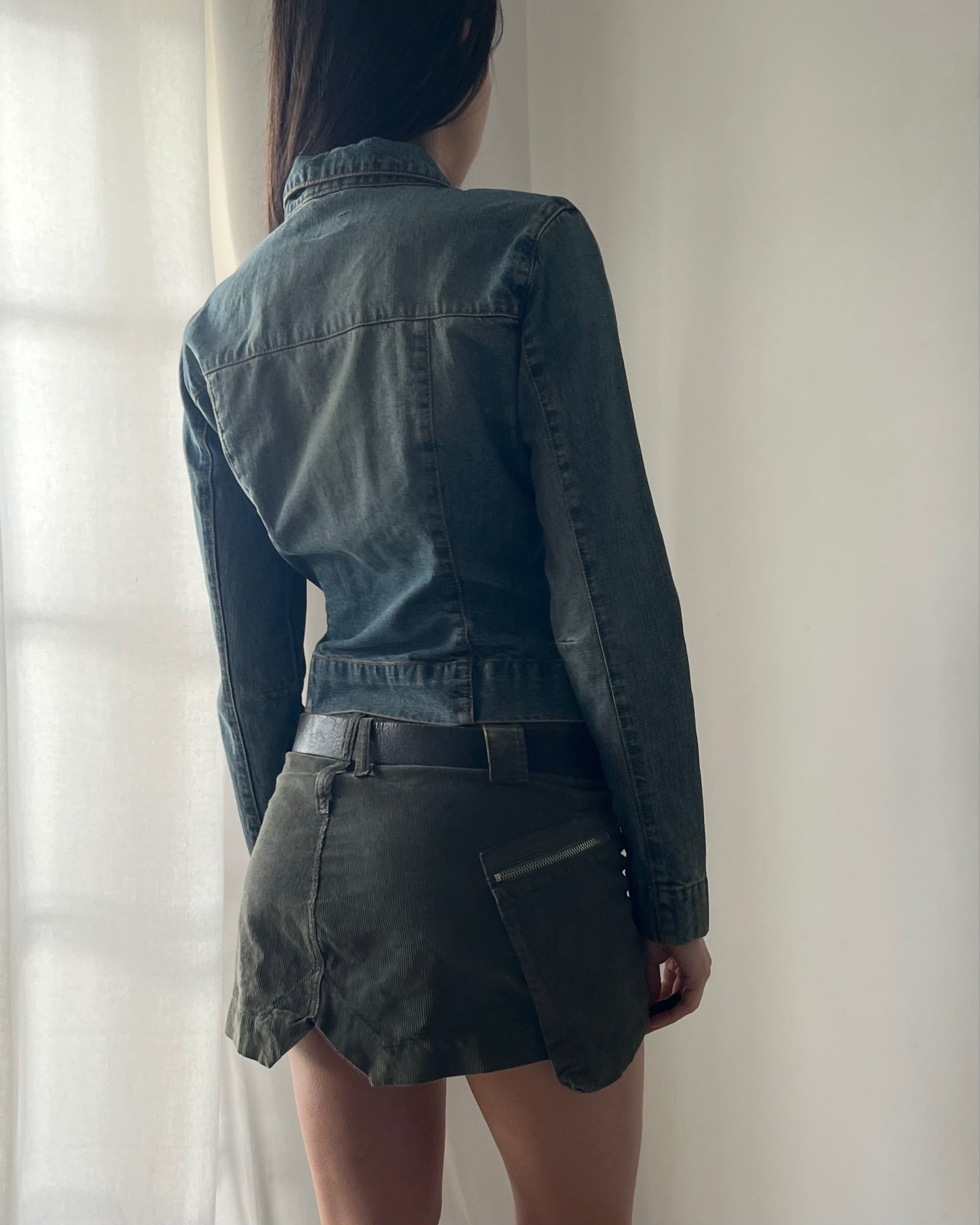 2000s mid wash denim jacket