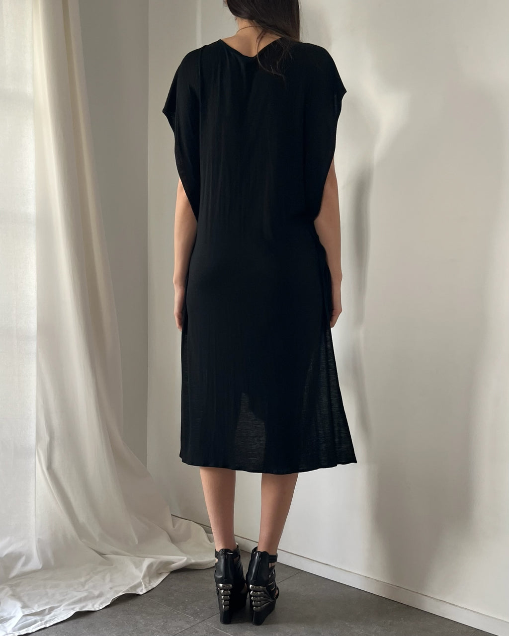 2000s ruched draped mini dress