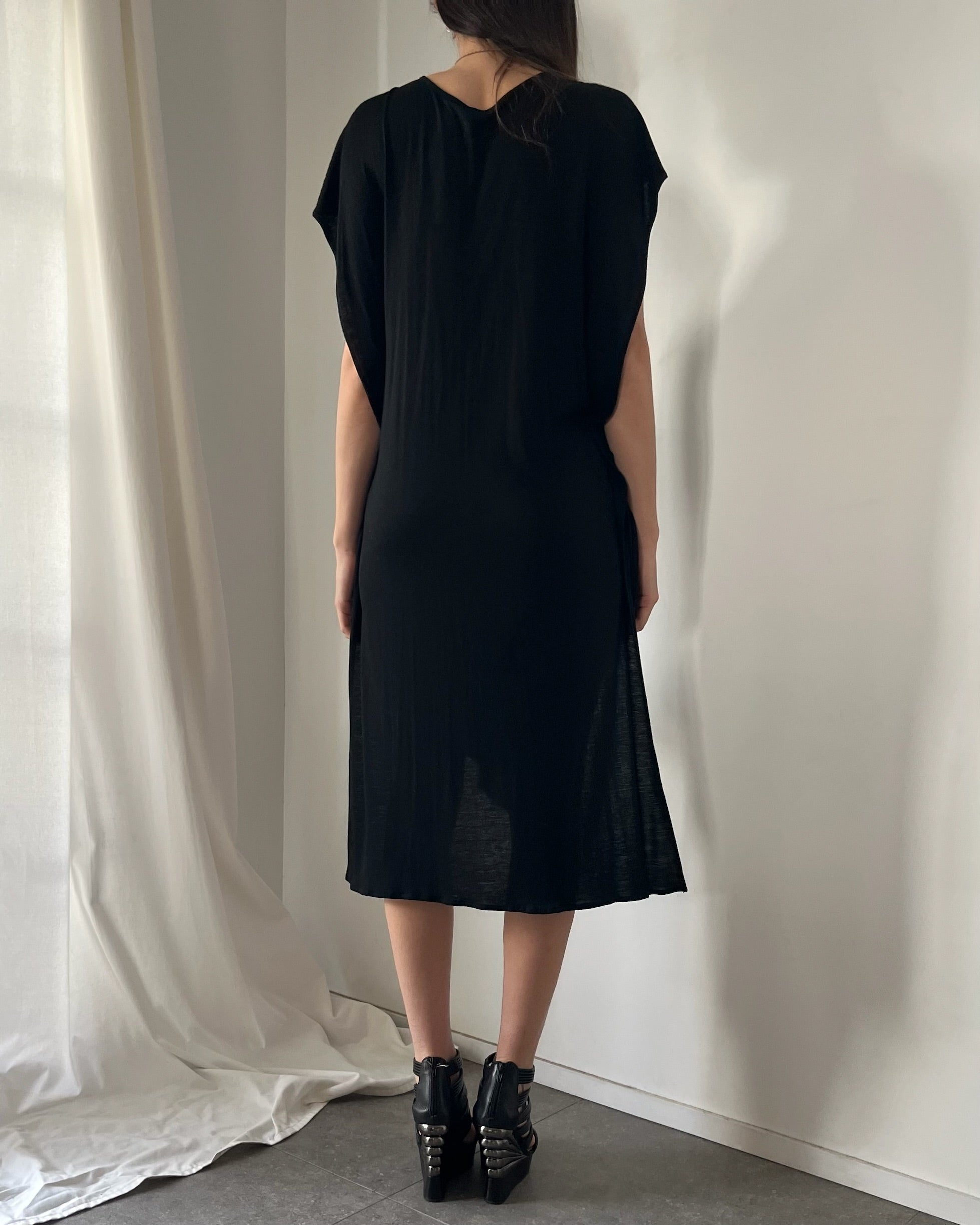 2000s ruched draped mini dress