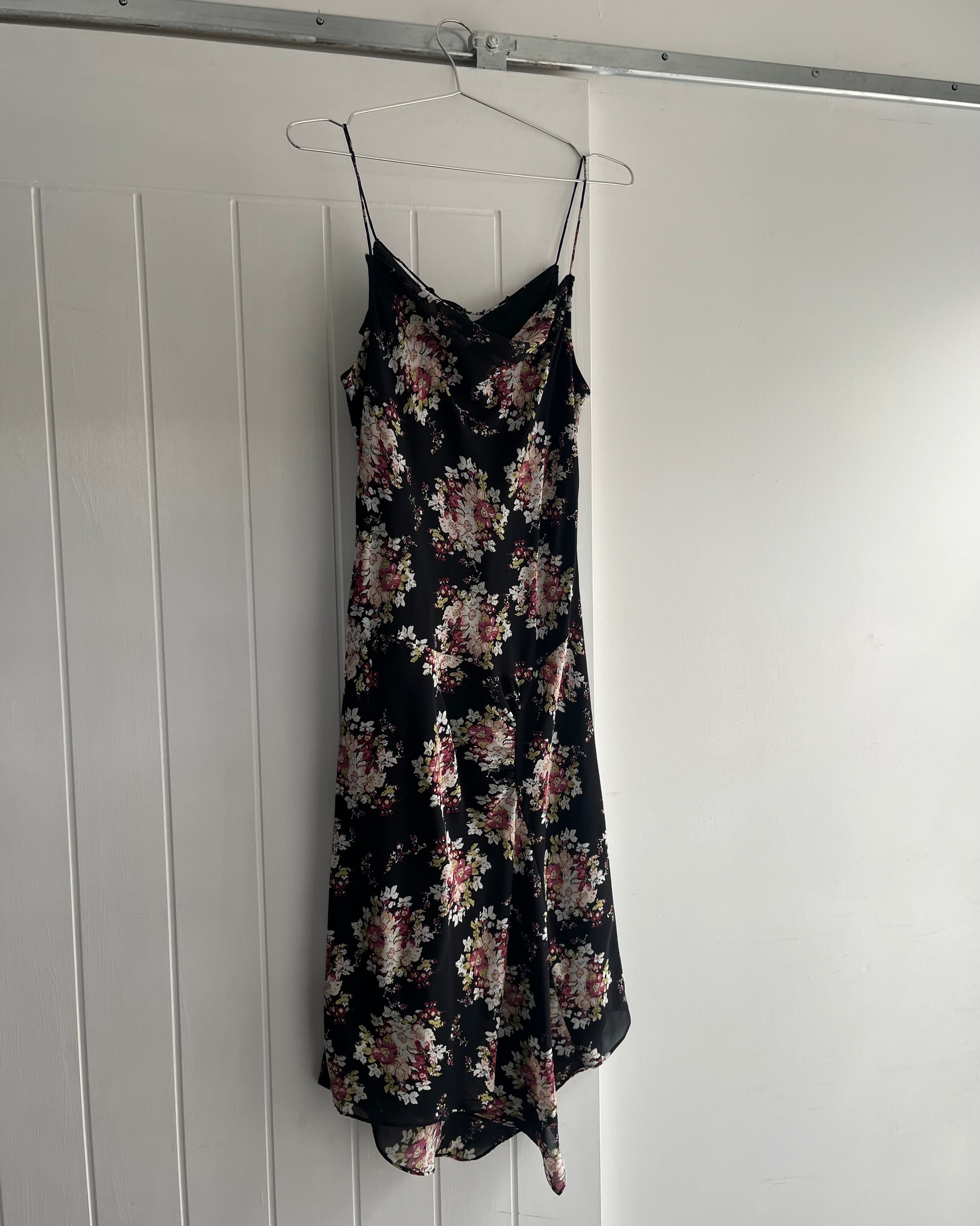 2000s floral slip midi dress