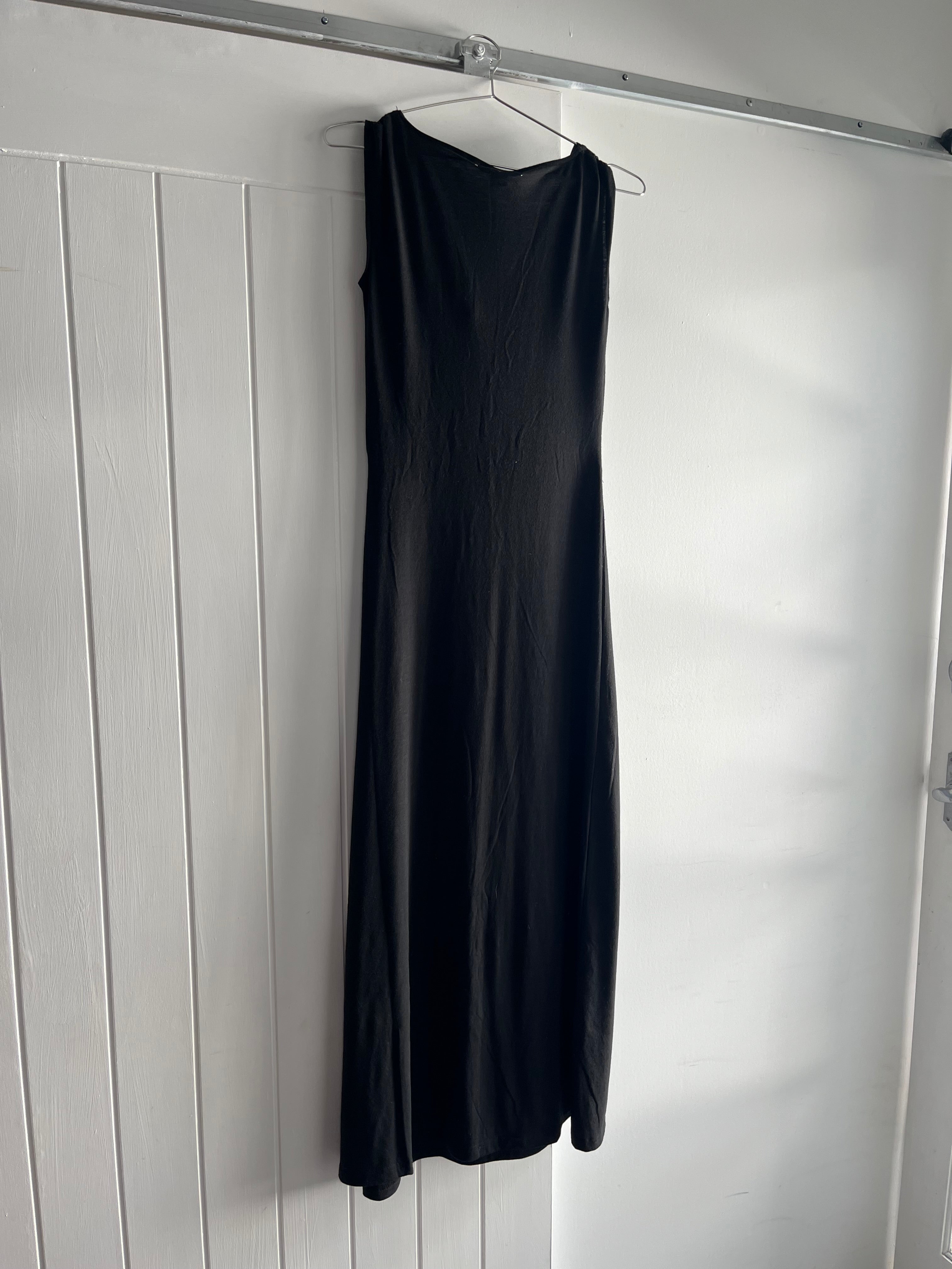 2000s black cotton maxi dress