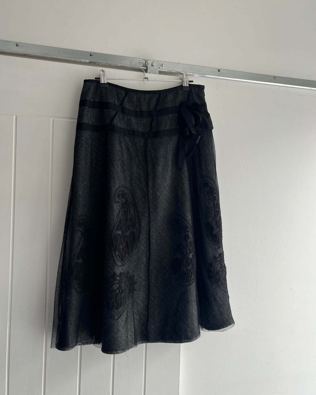 2000s Tweed mesh midi skirt