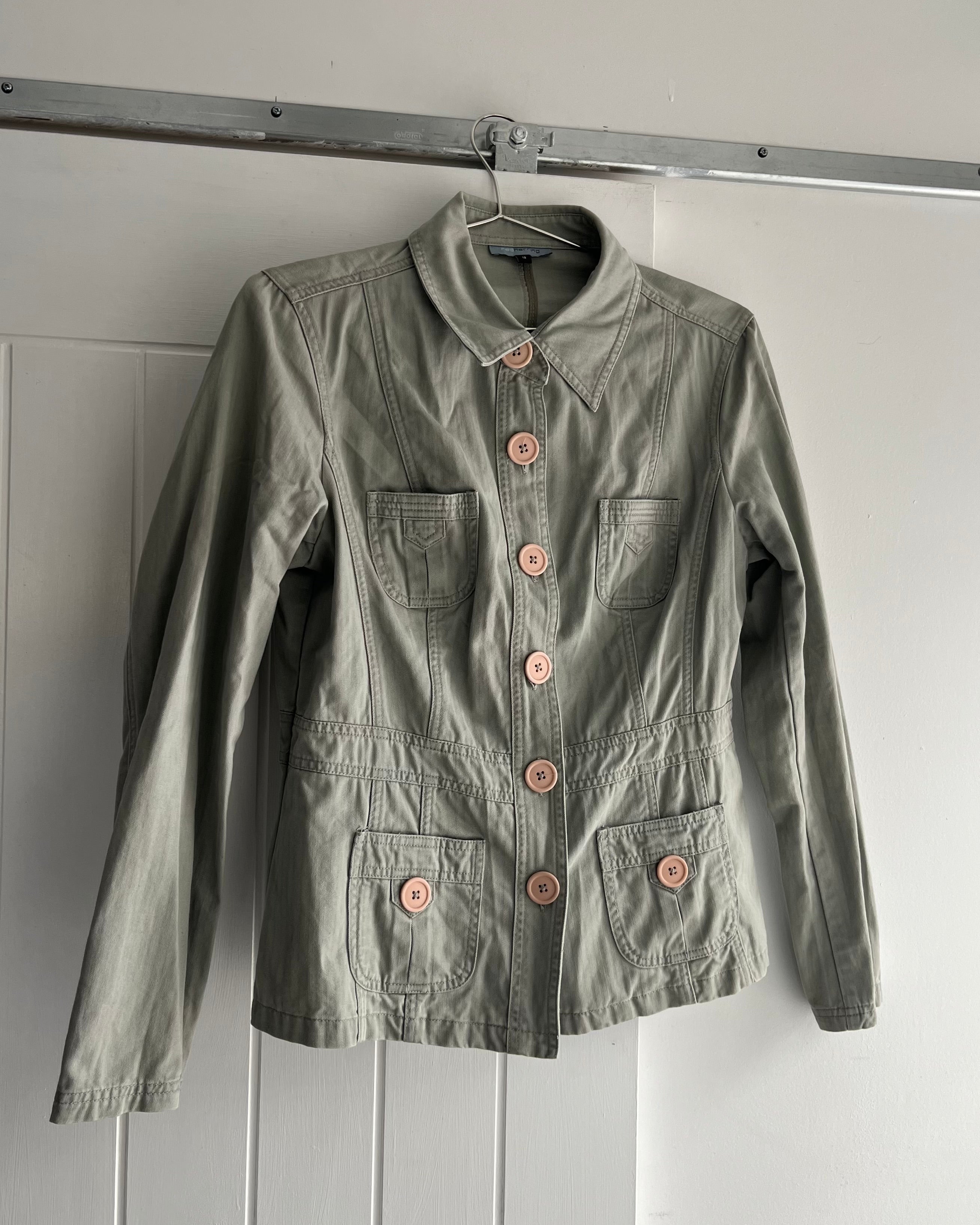 2000s khaki cargo jacket