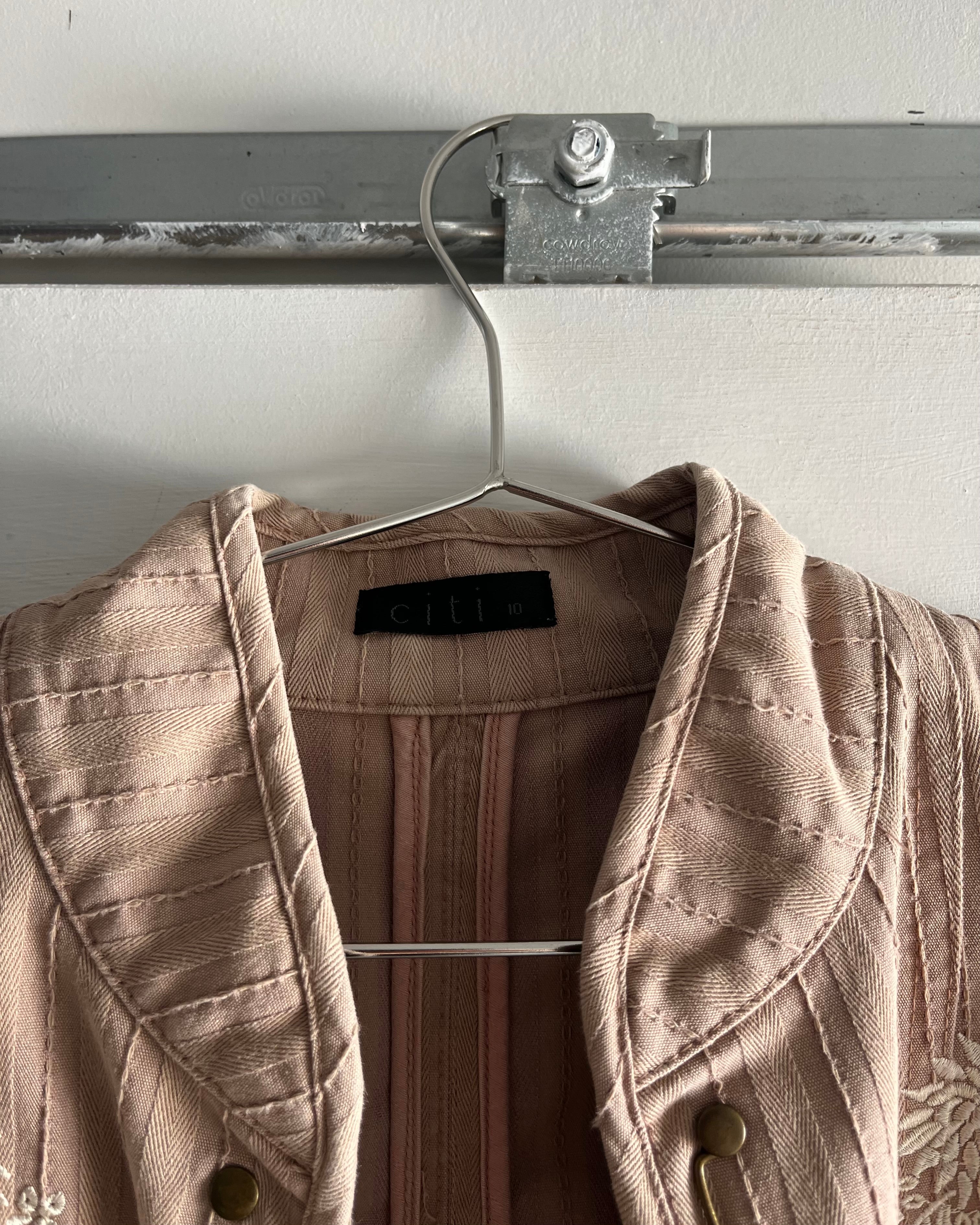 2000s pink embroidered jacket