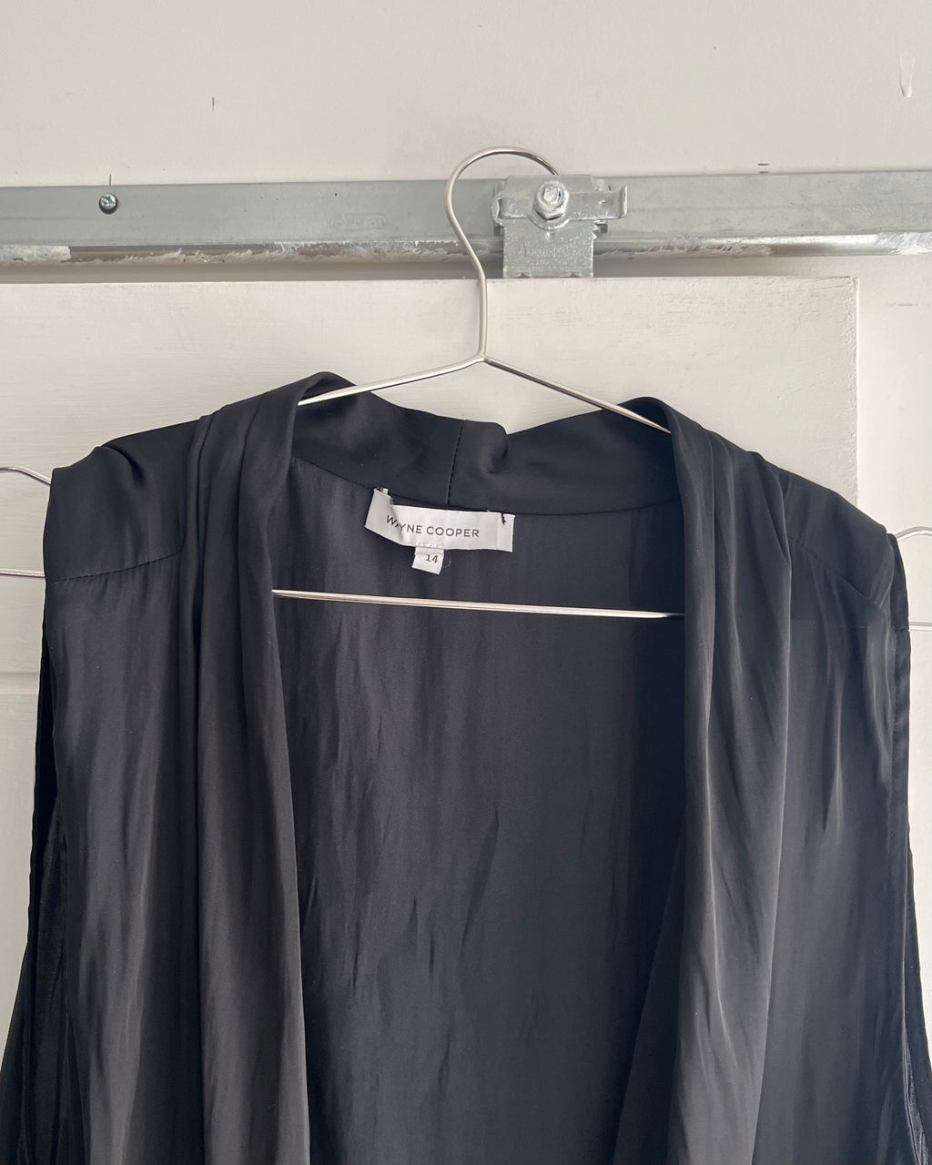 2000s black plunge wrap tank top