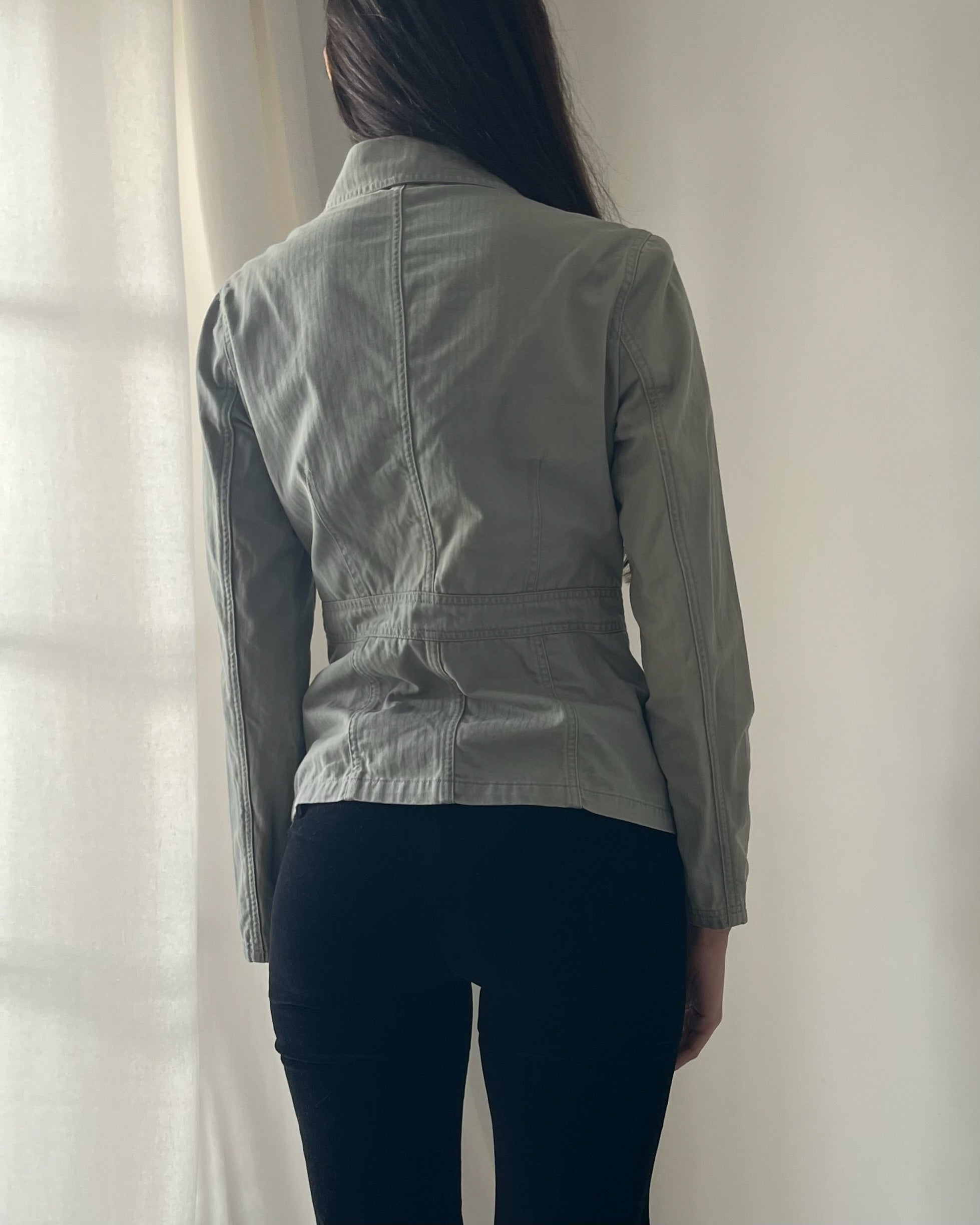 2000s khaki cargo jacket