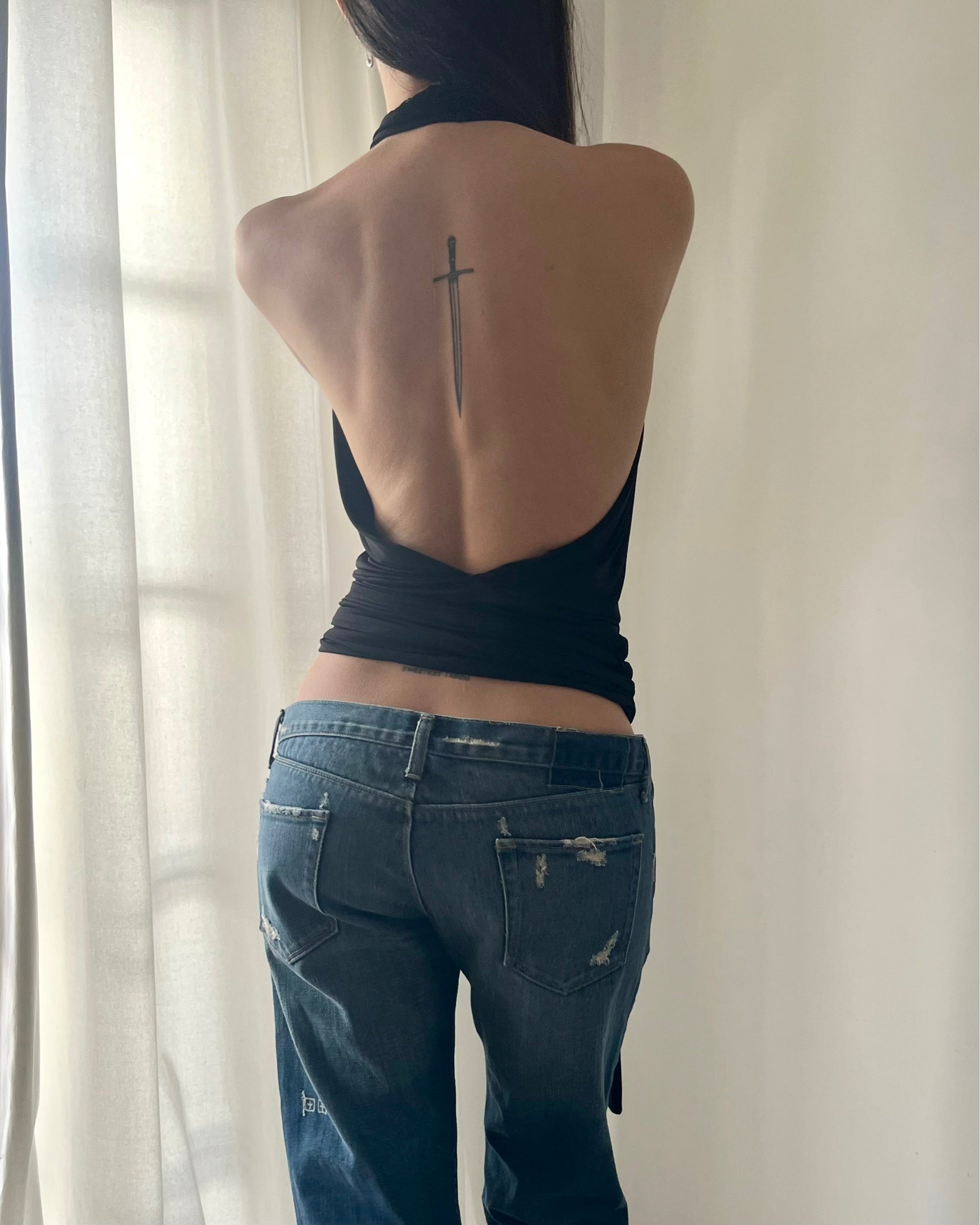 2000s black halter top