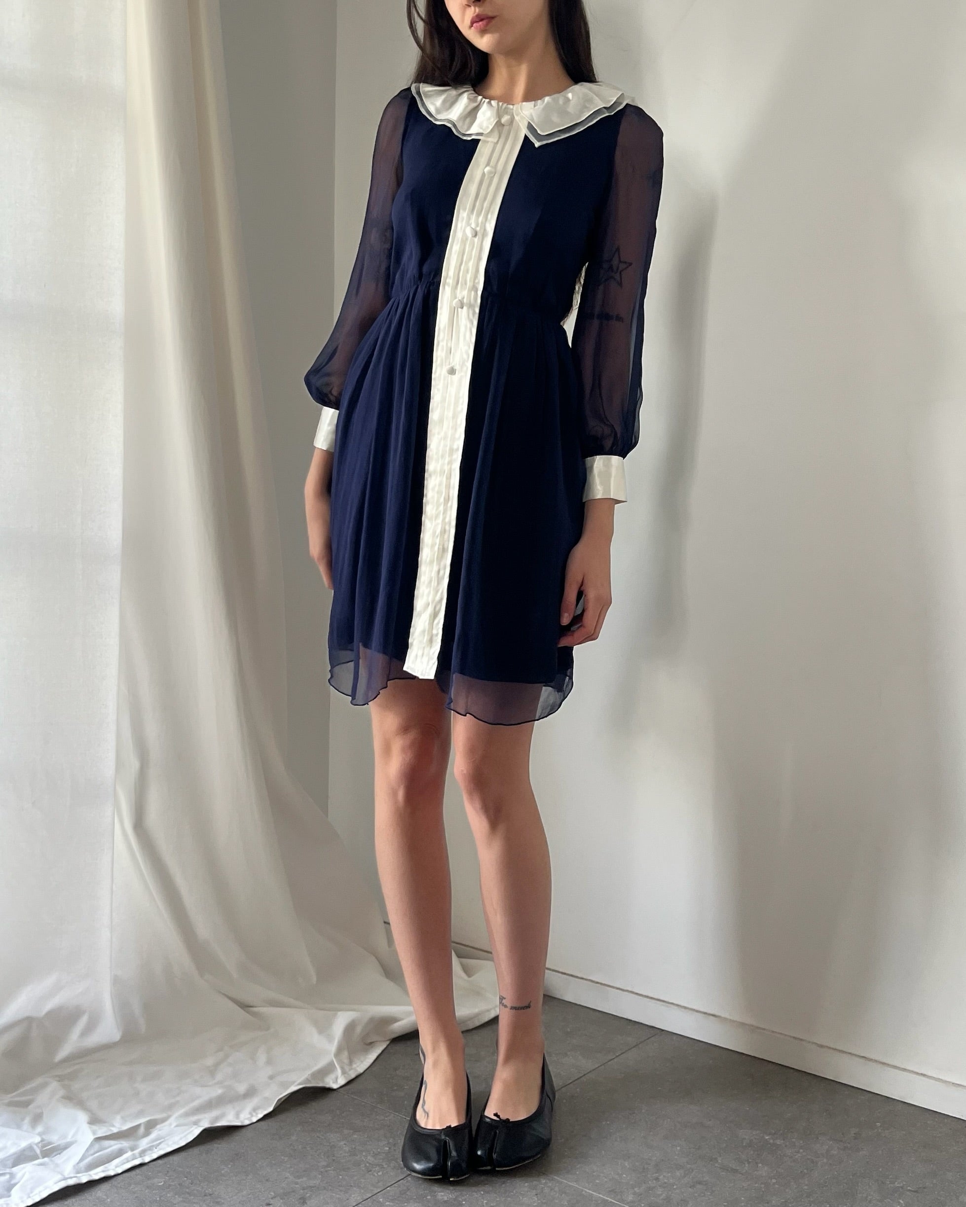 2000s Chloe collared silk mini dress