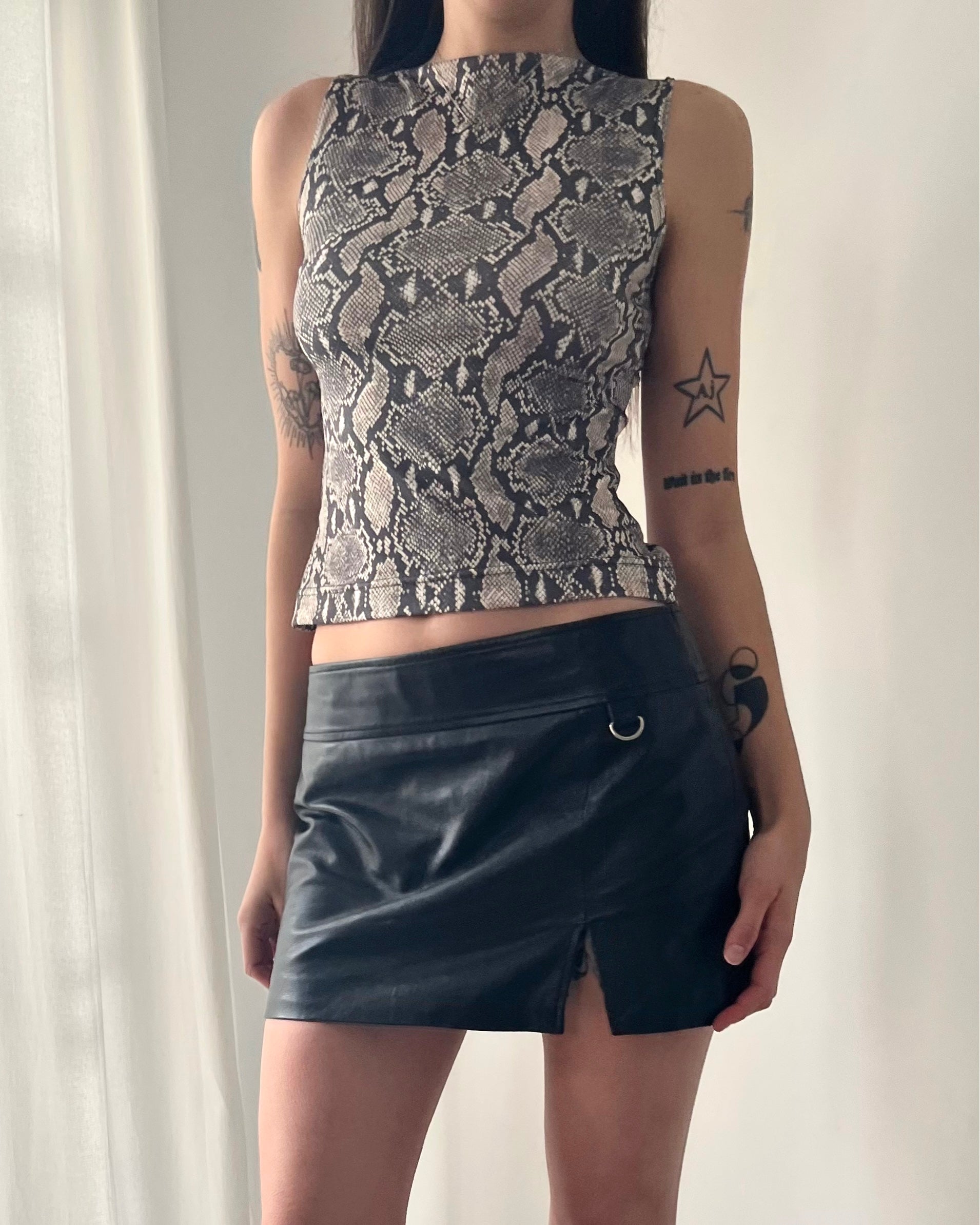 2000s snakeskin tank top