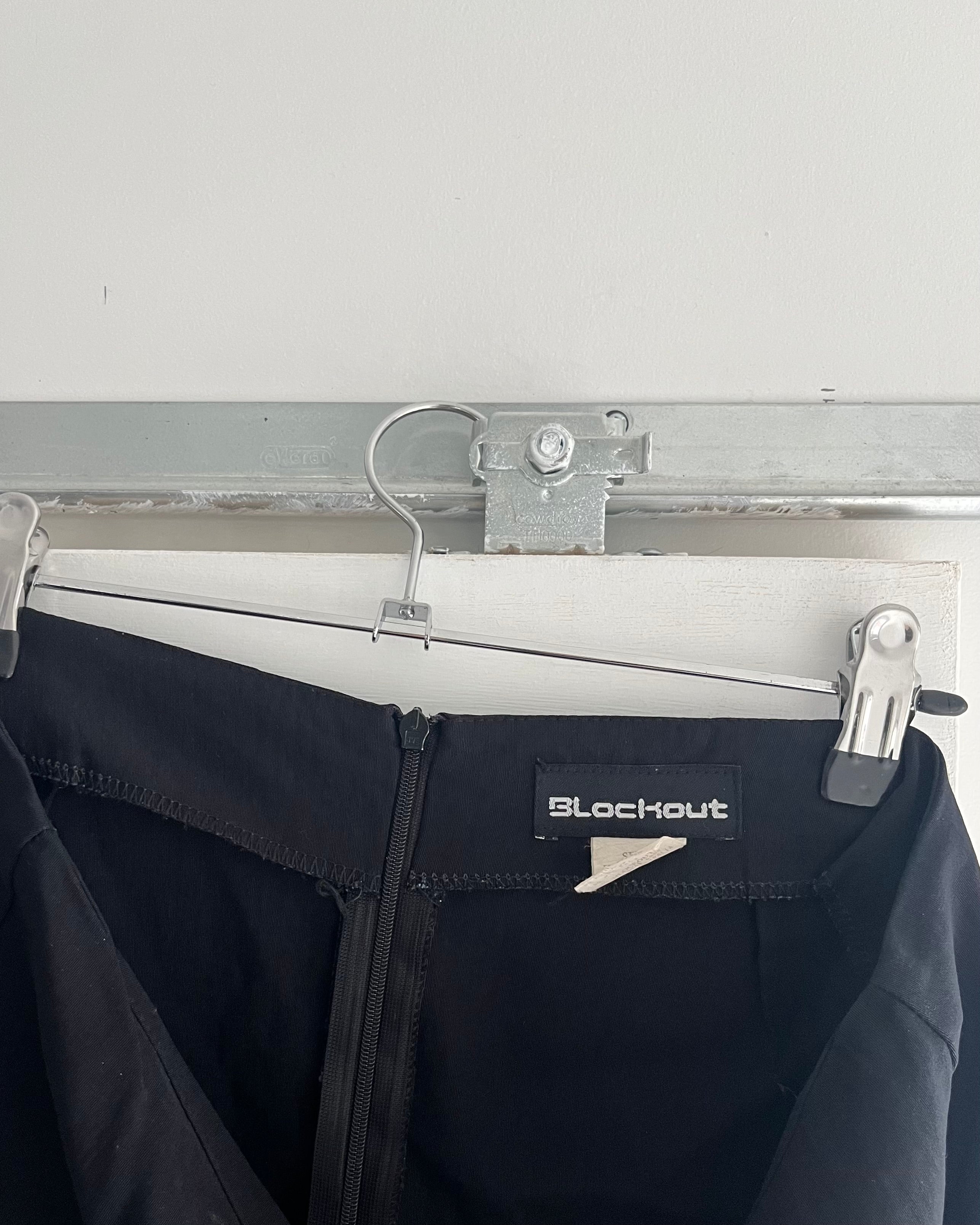 90s black pencil midi skirt