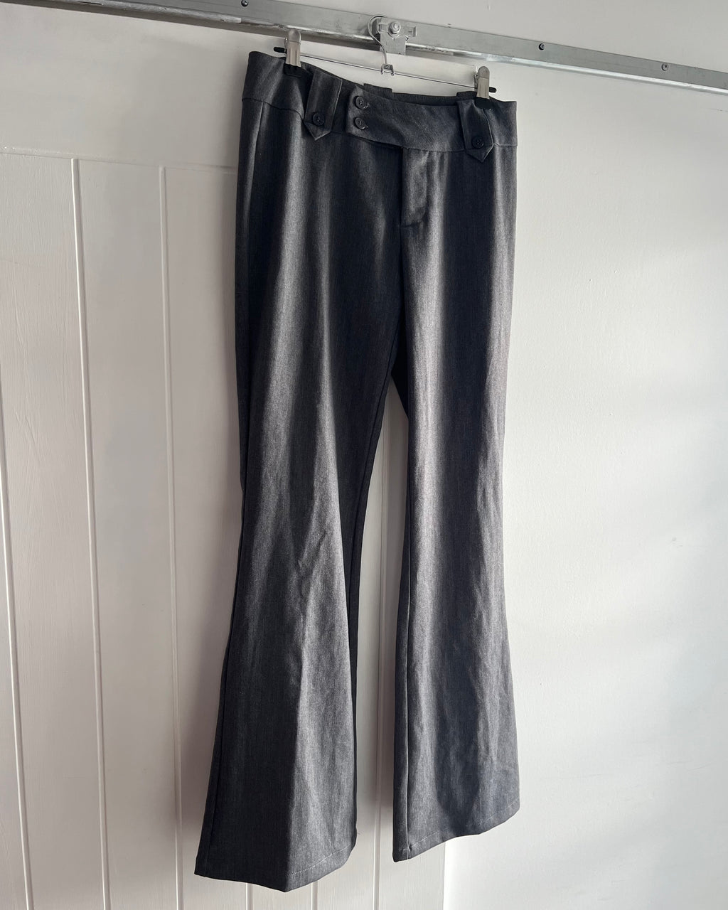 2000s grey flared suit trousers