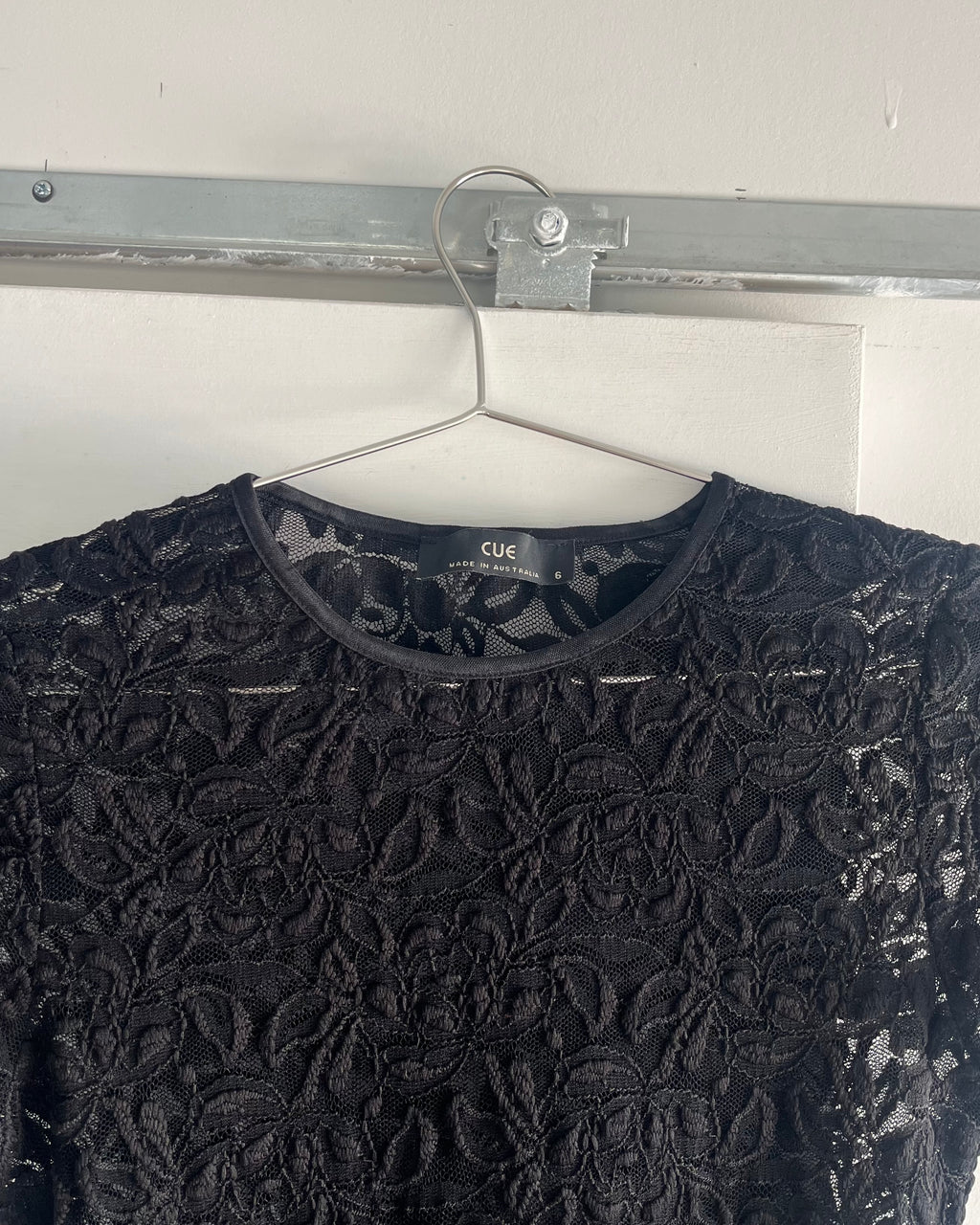 90s black lace mesh top
