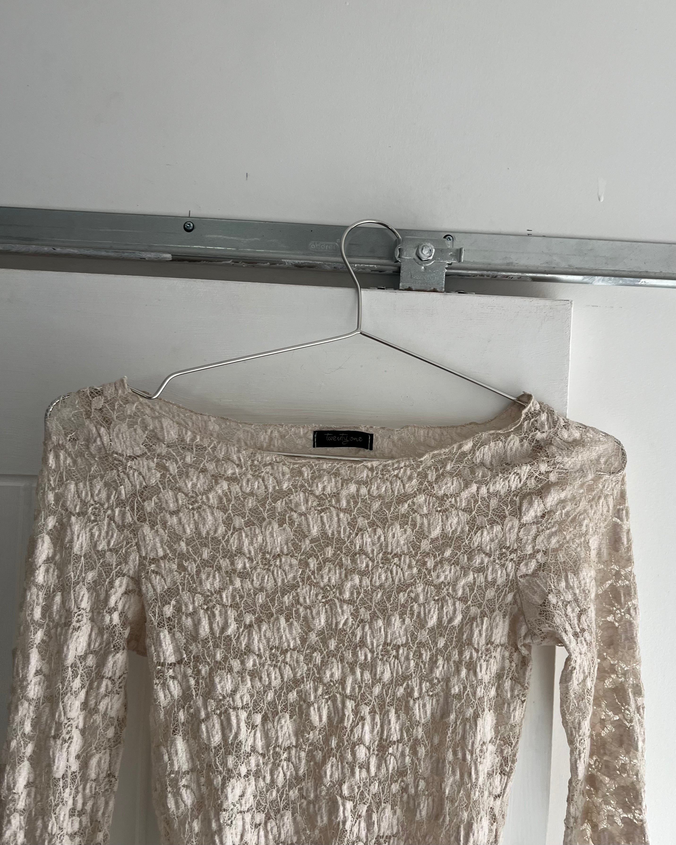 90s lace off shoulder top