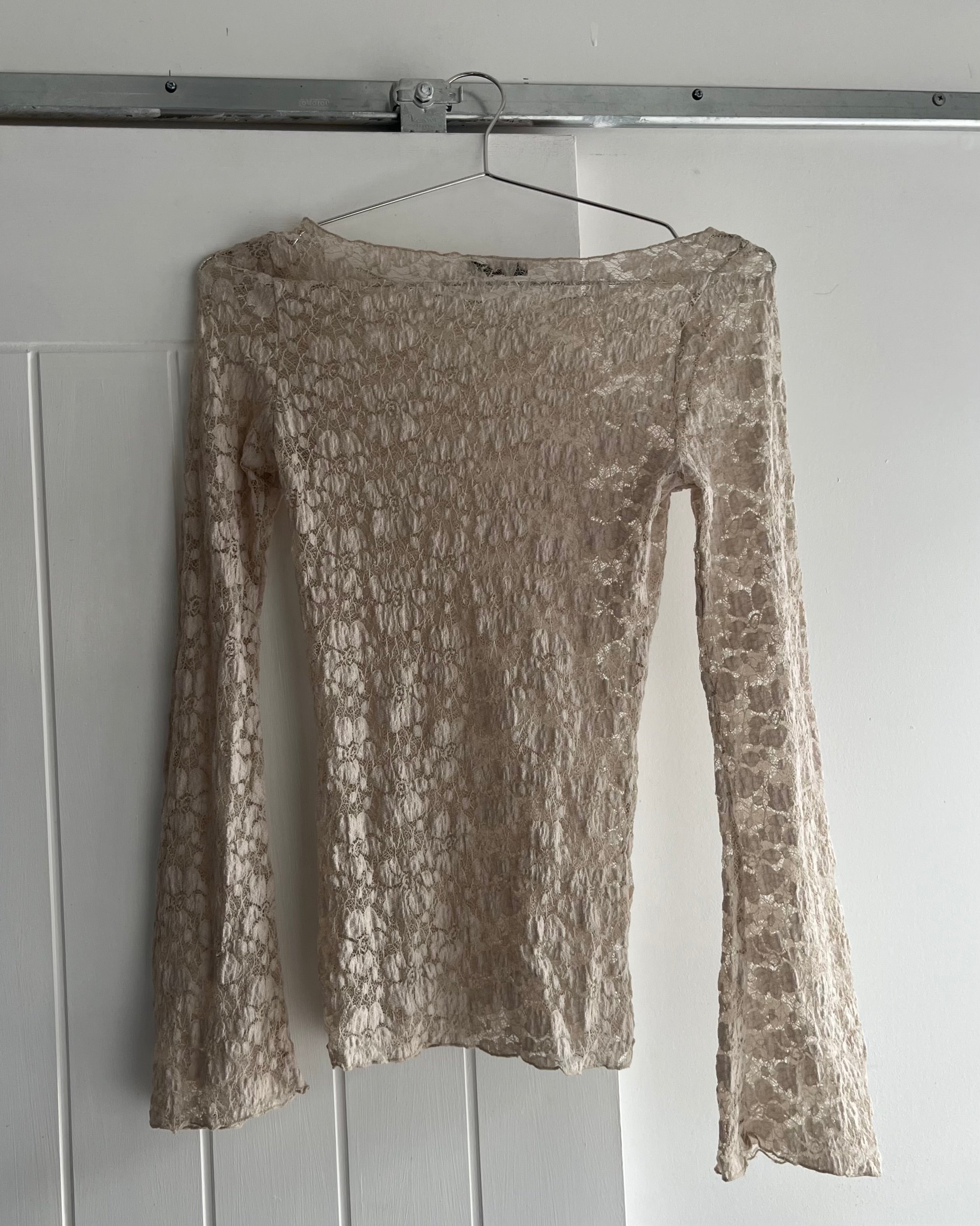 90s lace off shoulder top