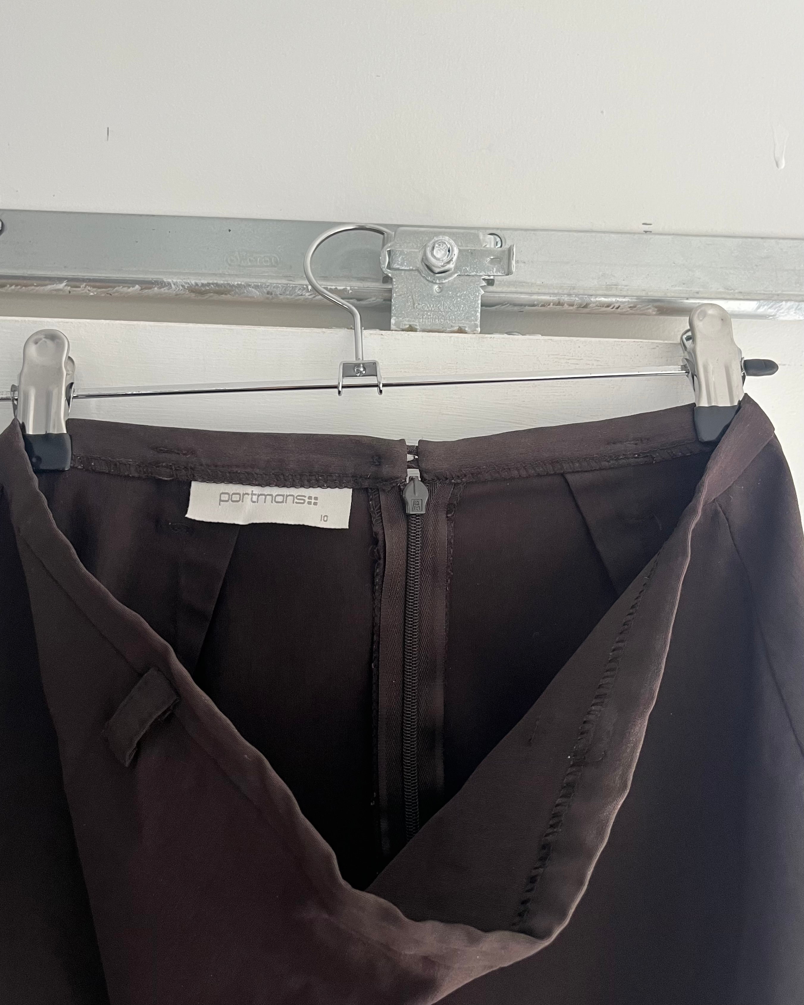 90s brown pencil midi skirt