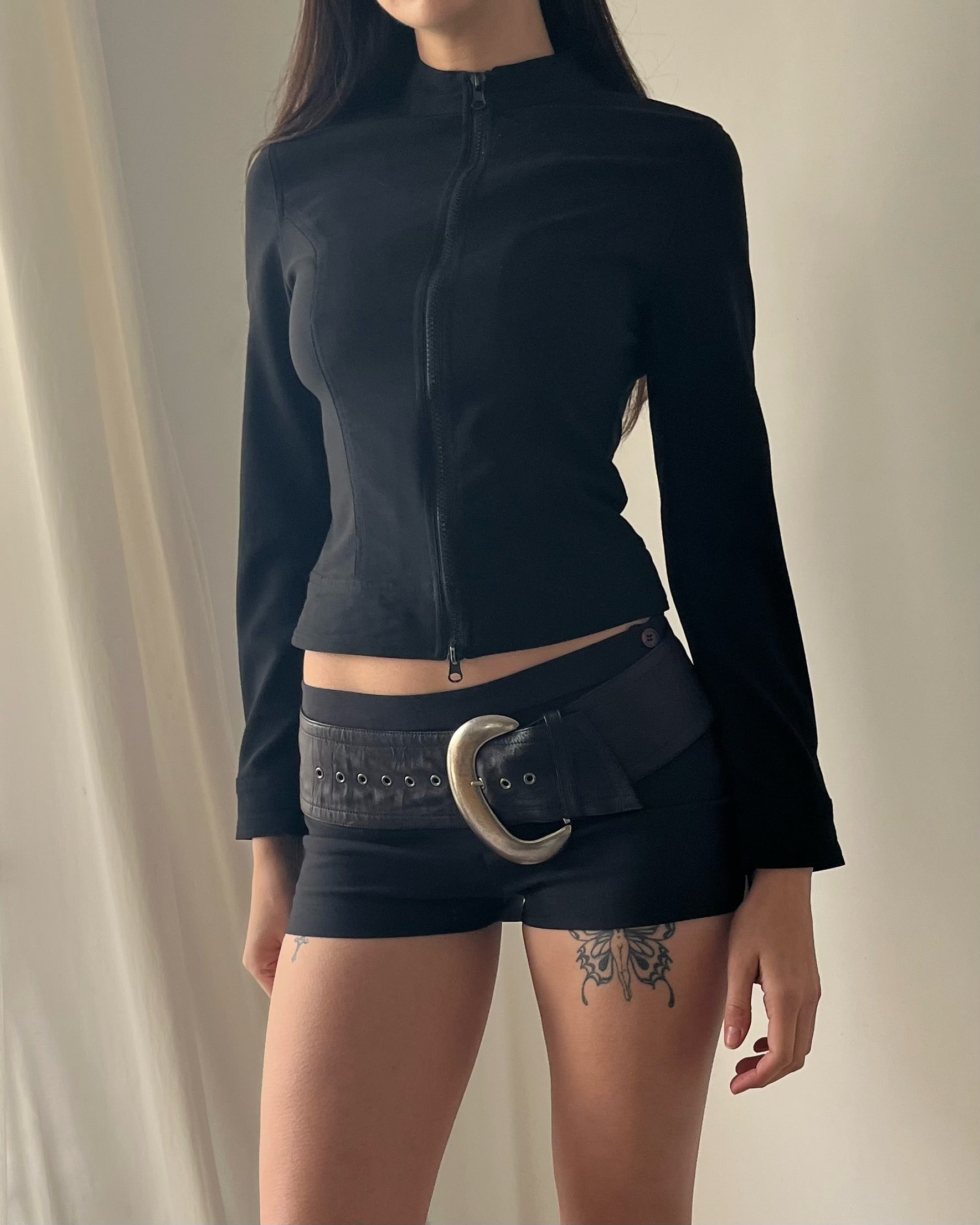 2000s zip up long sleeve top