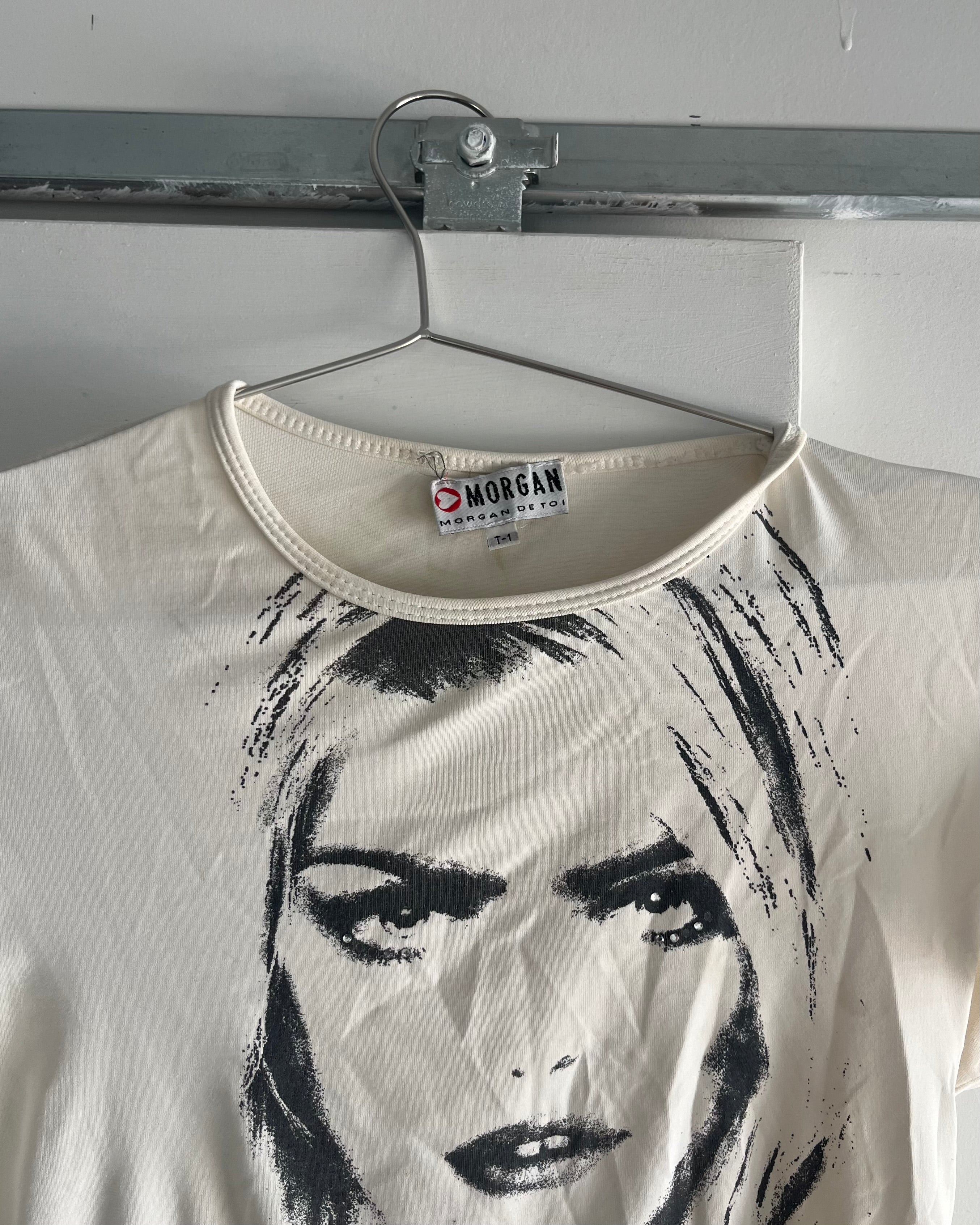 2000s Lady print baby tee