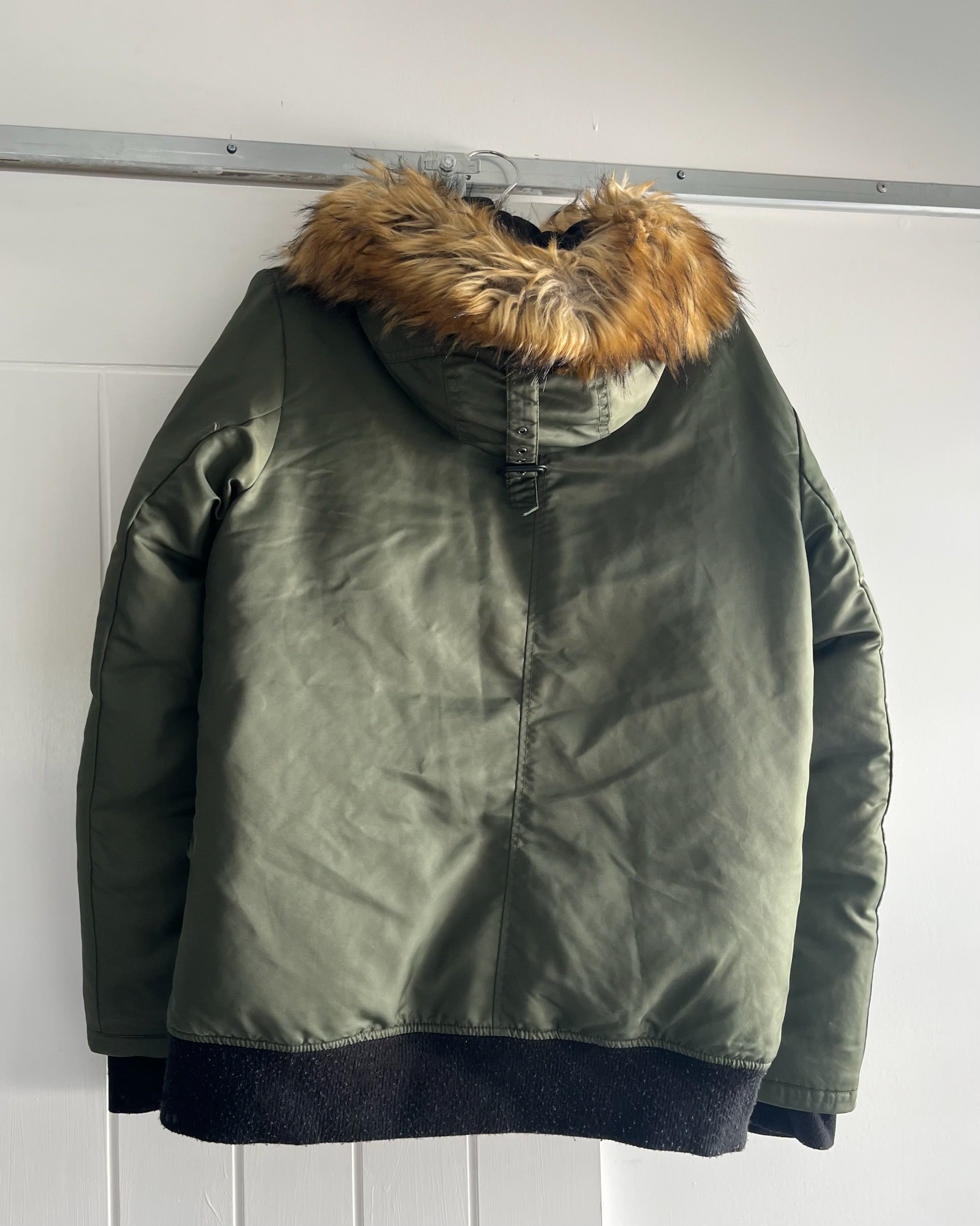 2000s khaki puffer jacket