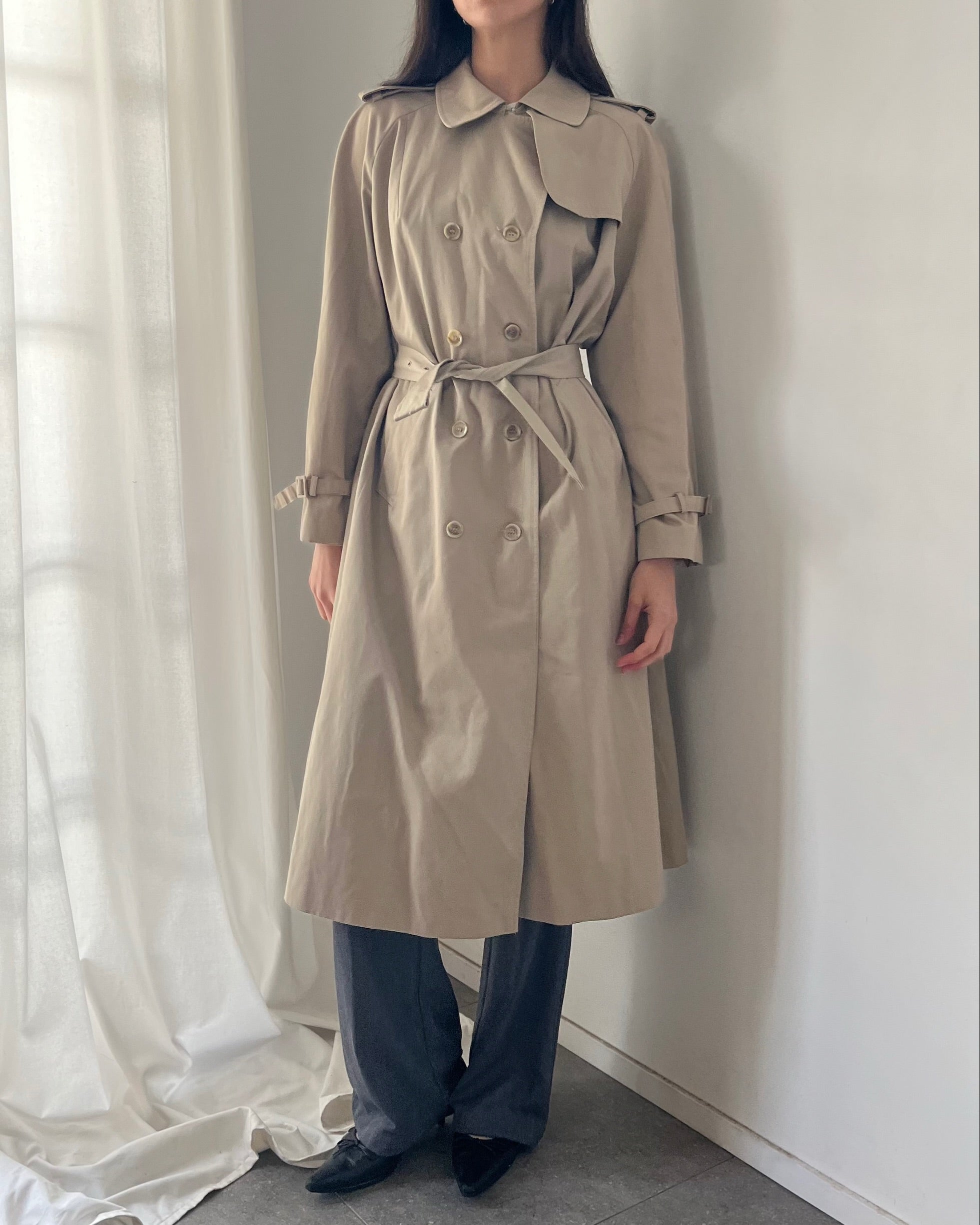 90s tan trench coat