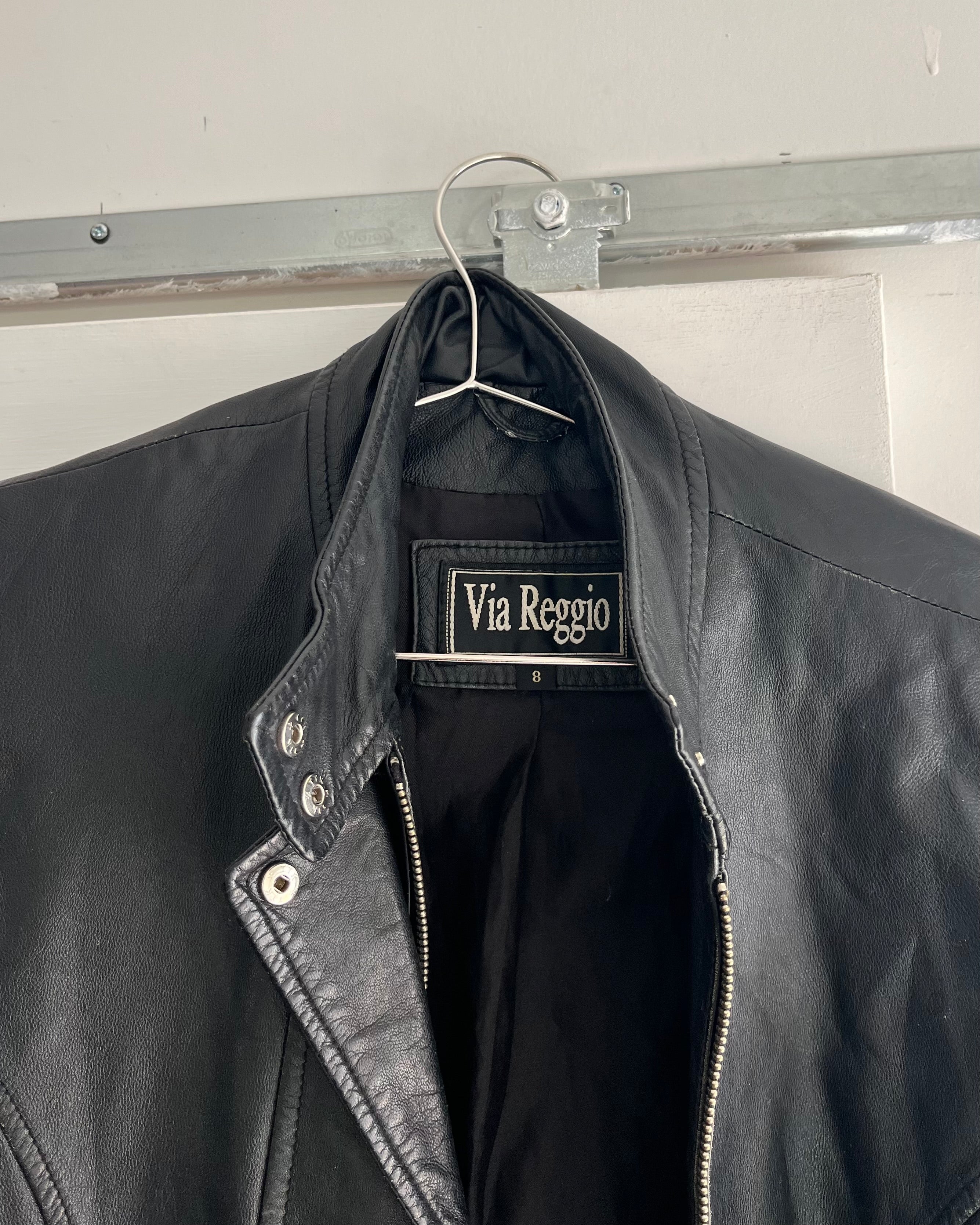 2000s black leather moto jacket