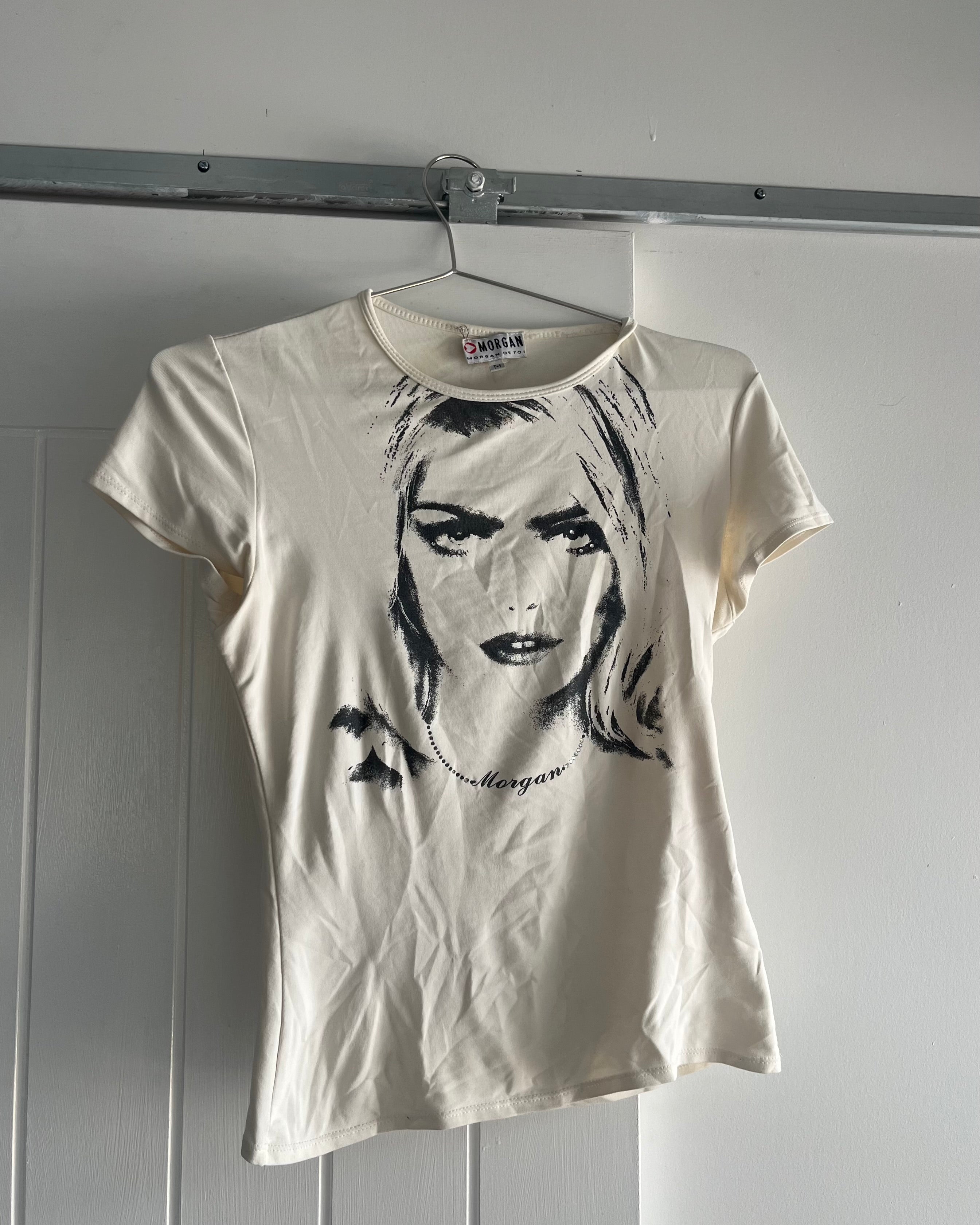 2000s Lady print baby tee