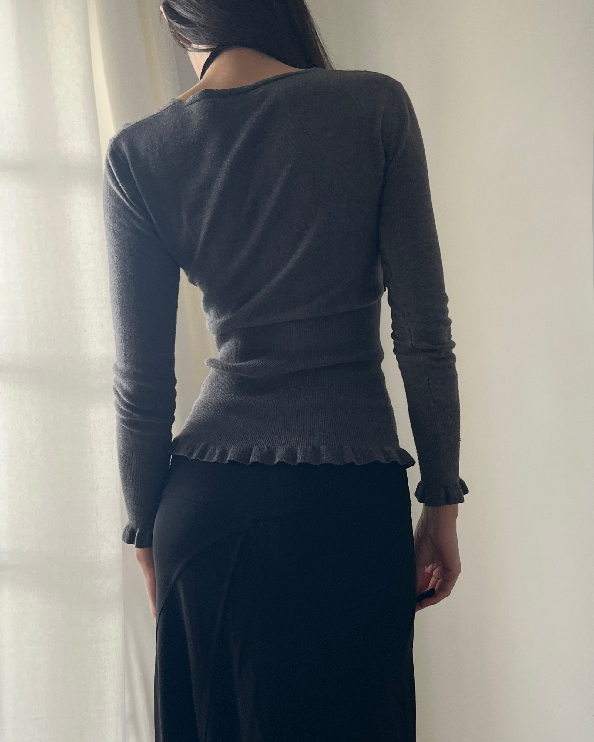 90s grey knit sweater top