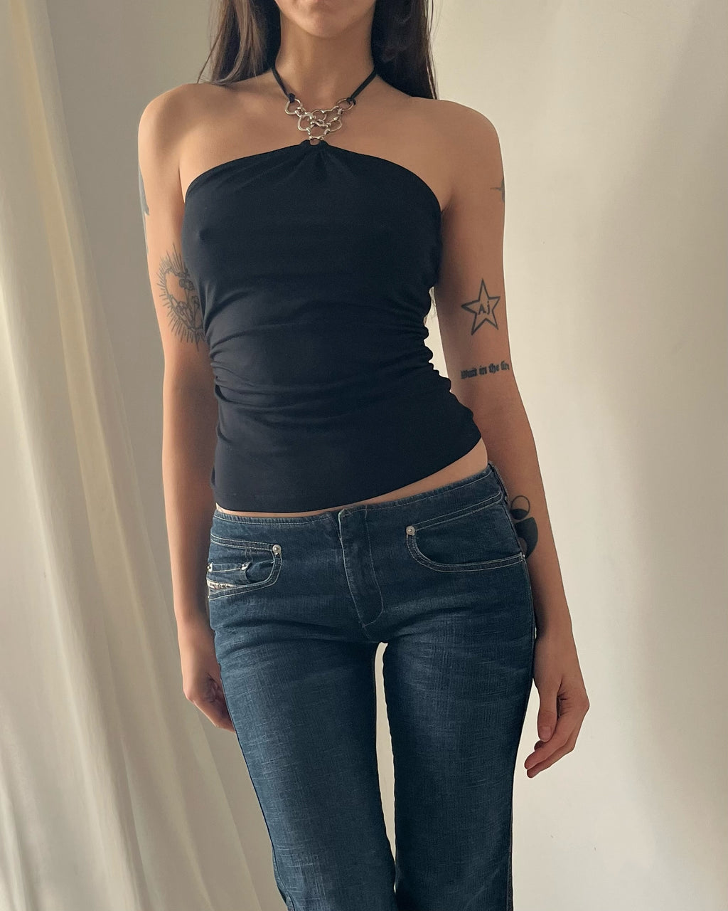 2000s black halter top