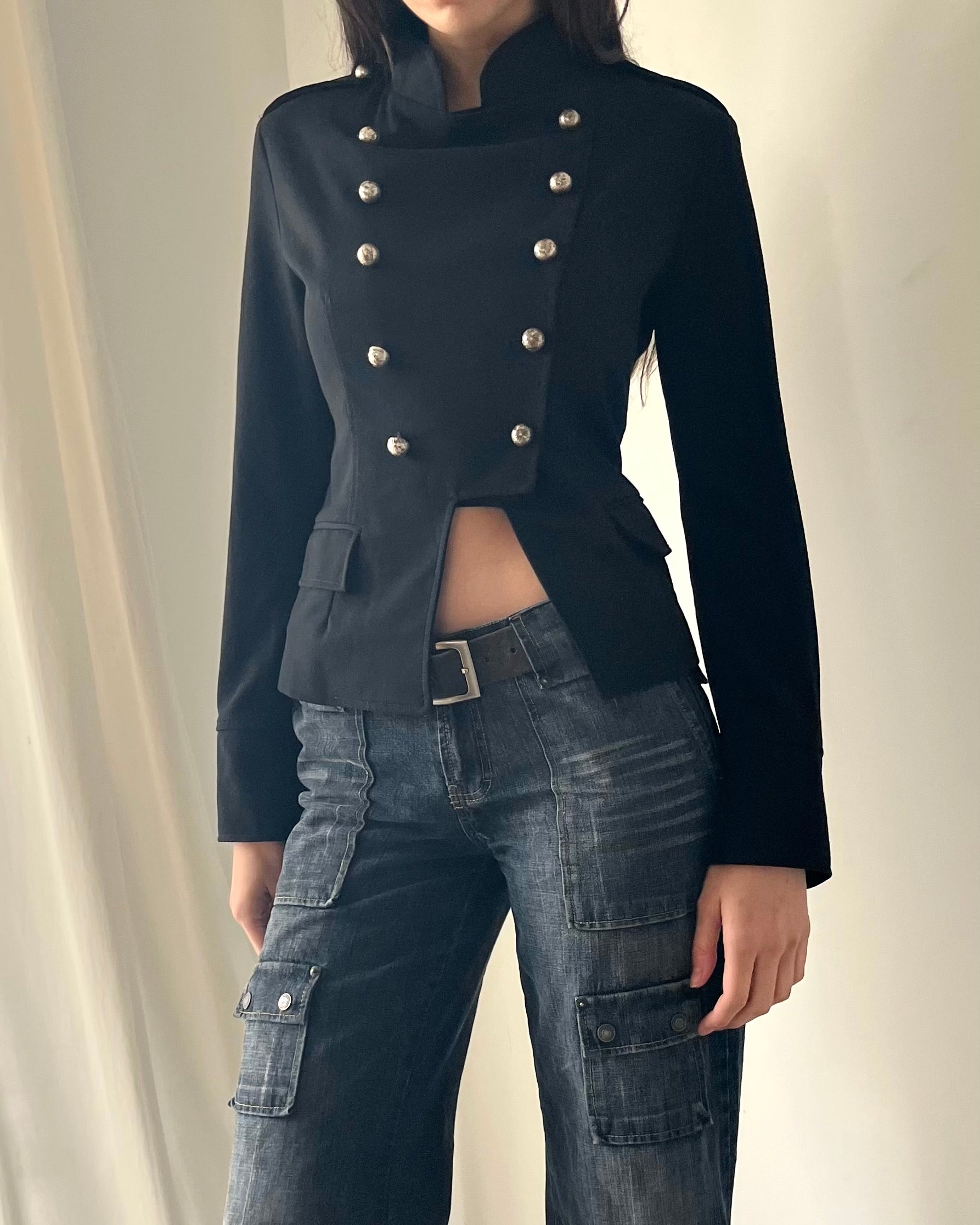 2000s black military jacket