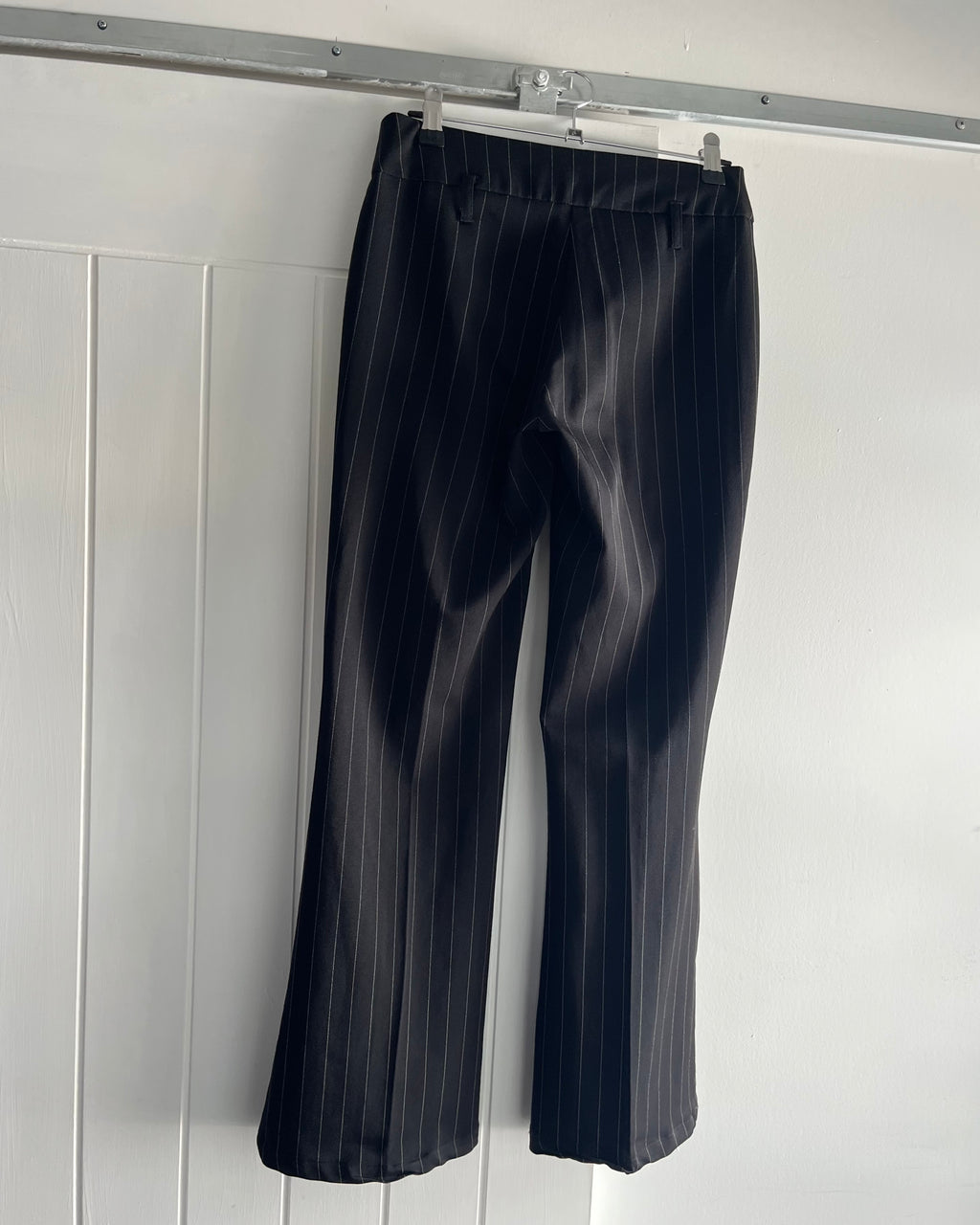 2000s black flared suit trousers