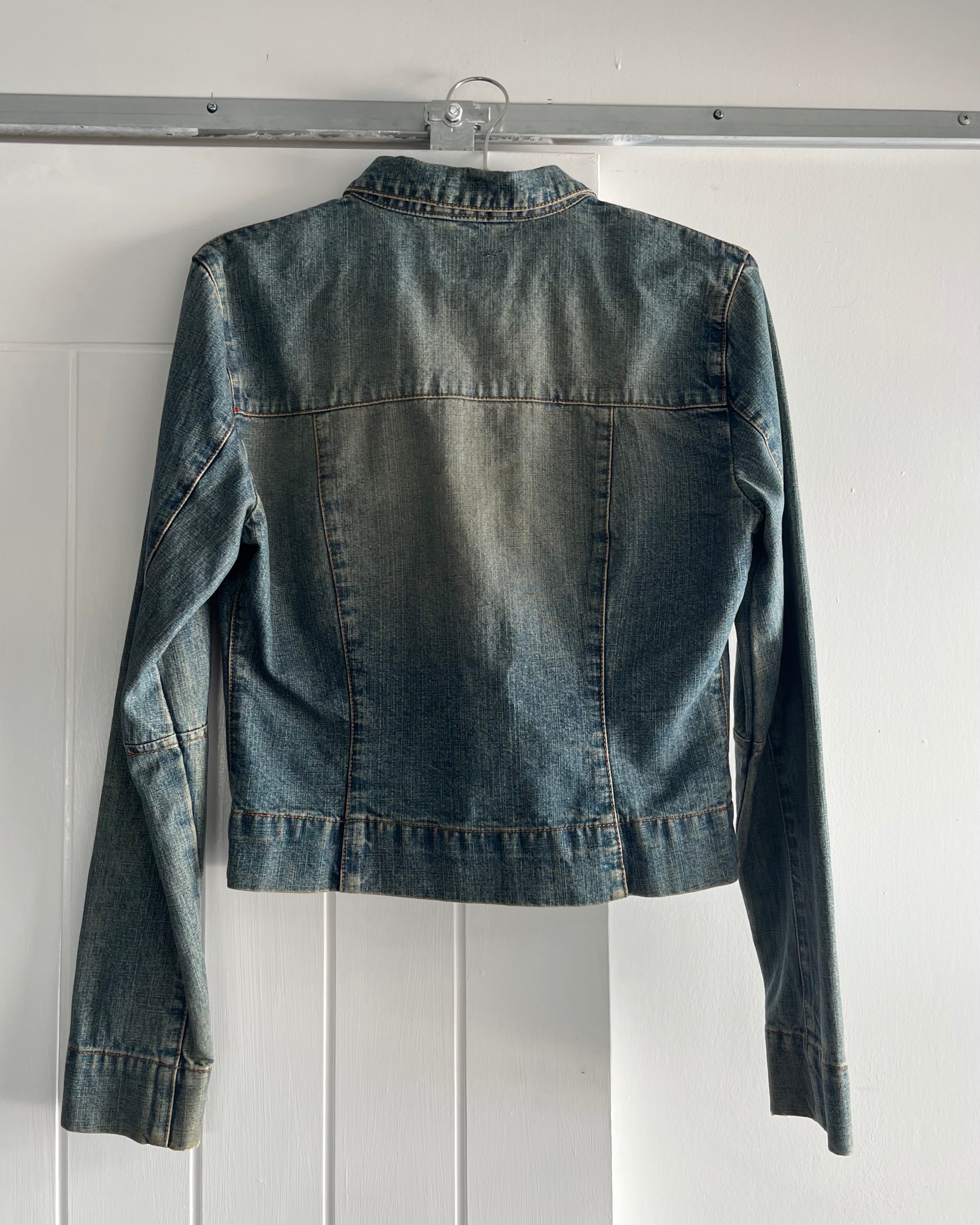 2000s mid wash denim jacket