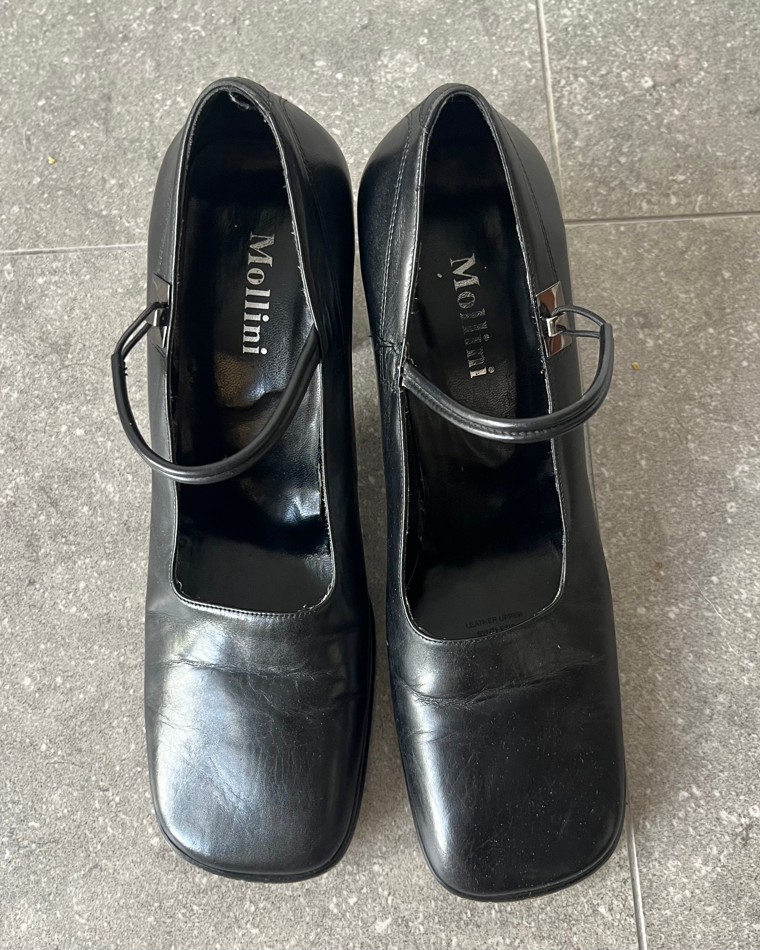 90s square toe Mary Jane heels