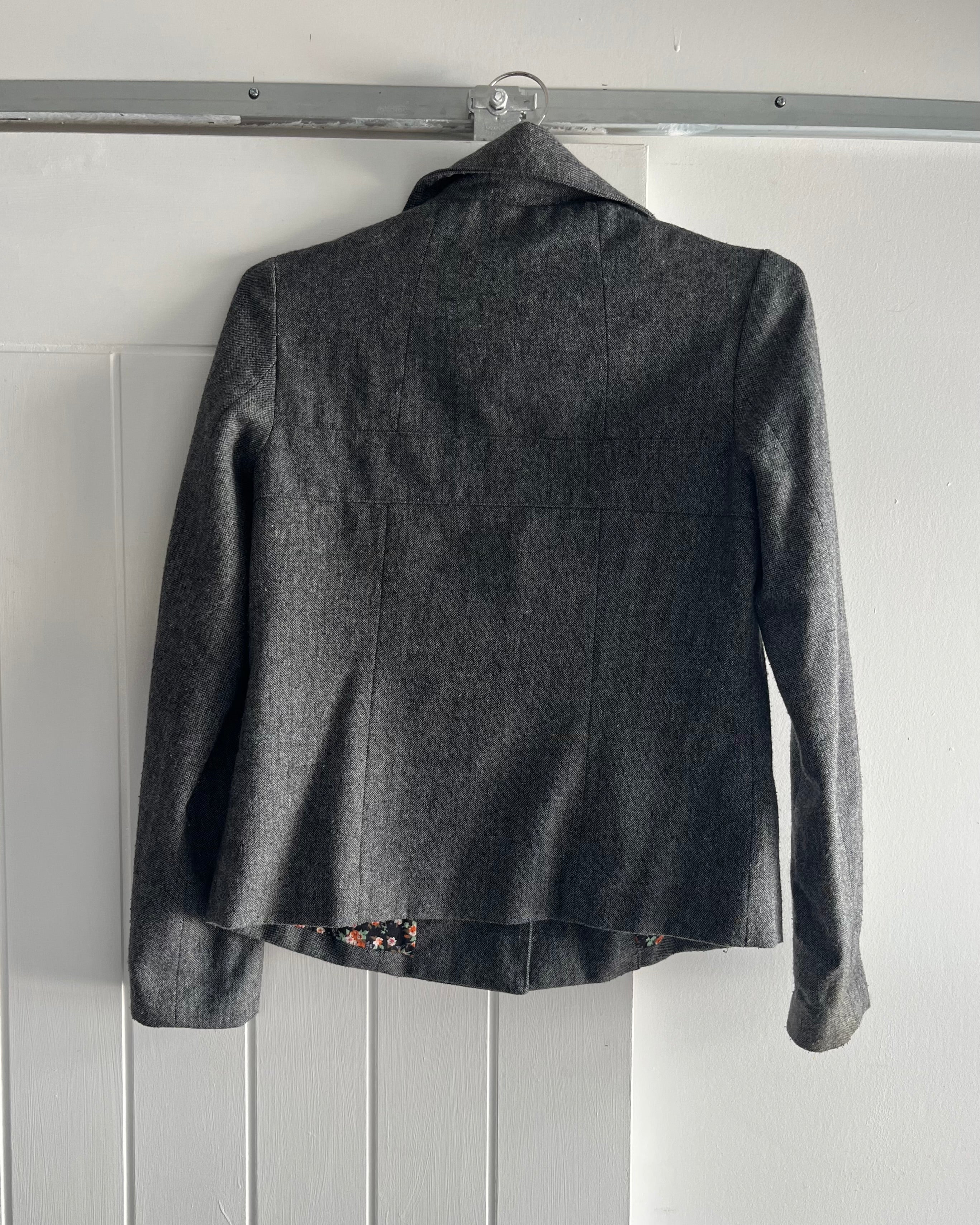 2000s grey tweed jacket