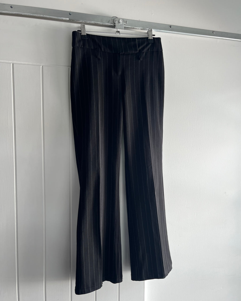 2000s black flared suit trousers