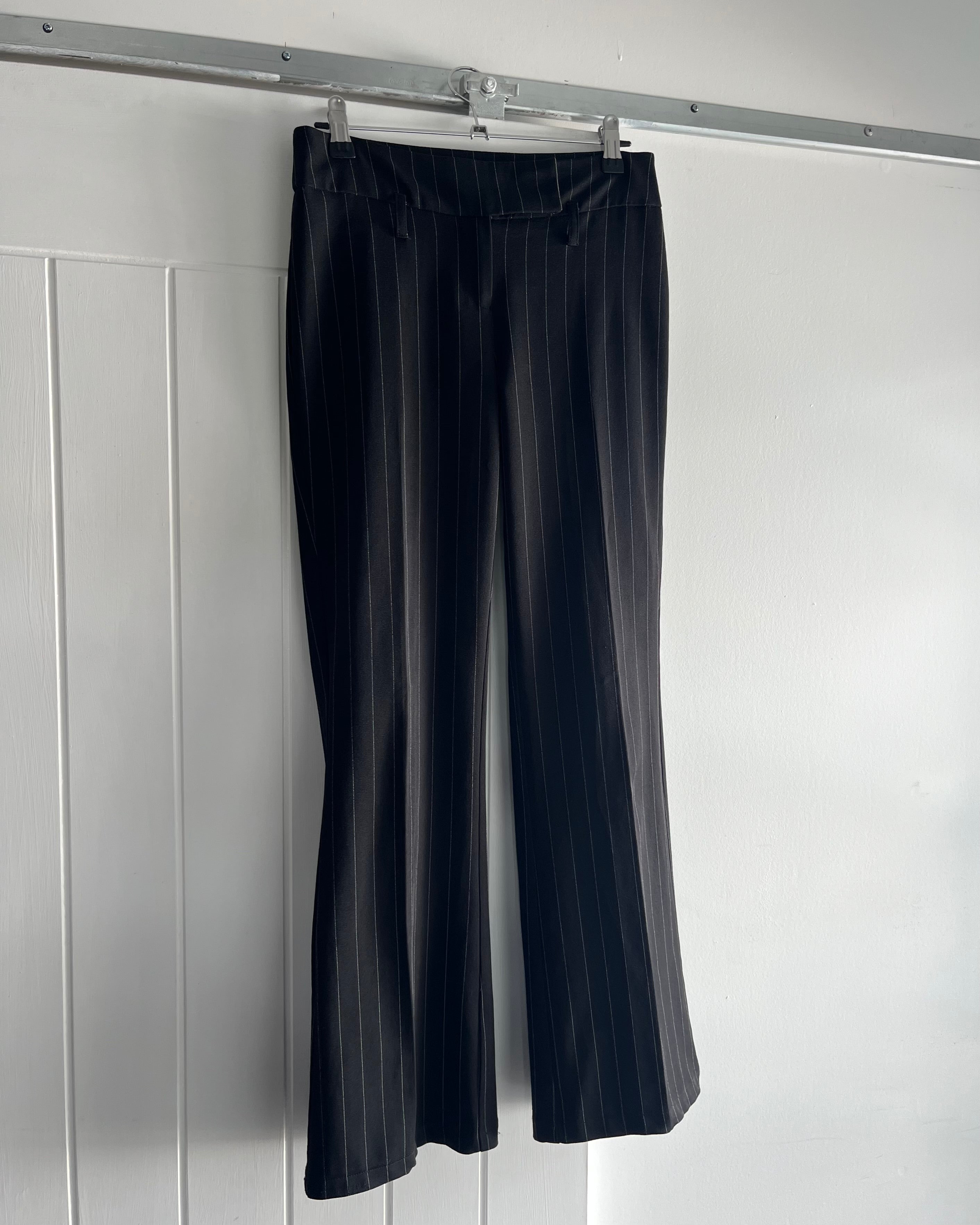 2000s black flared suit trousers