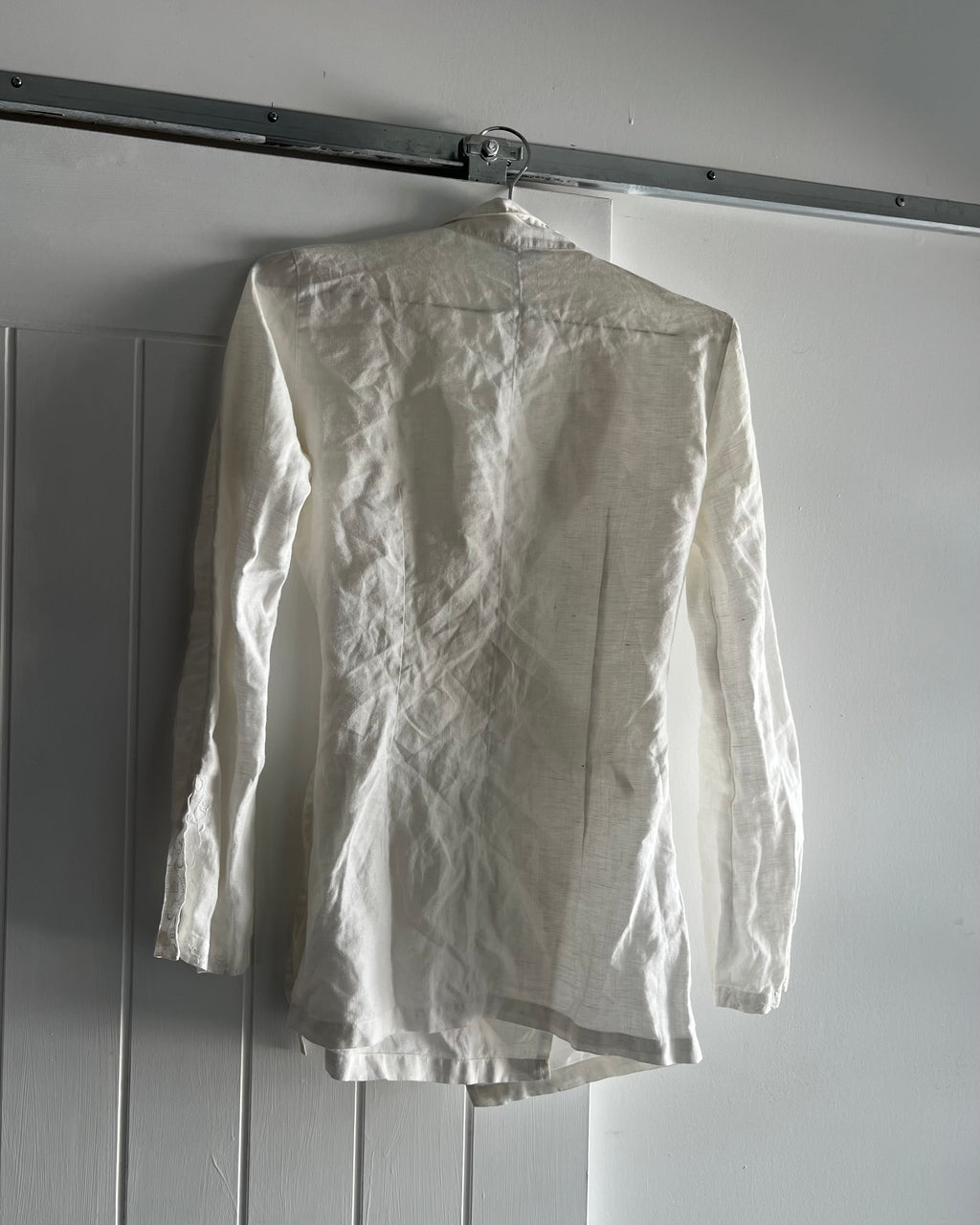 90s white wrap blouse top